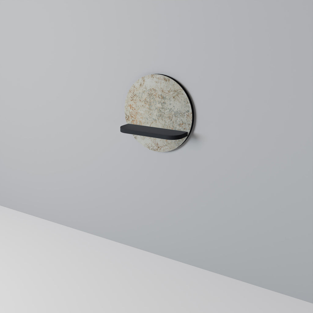 FADED ELEGANCE Rundes Kunstregal in Schwarz