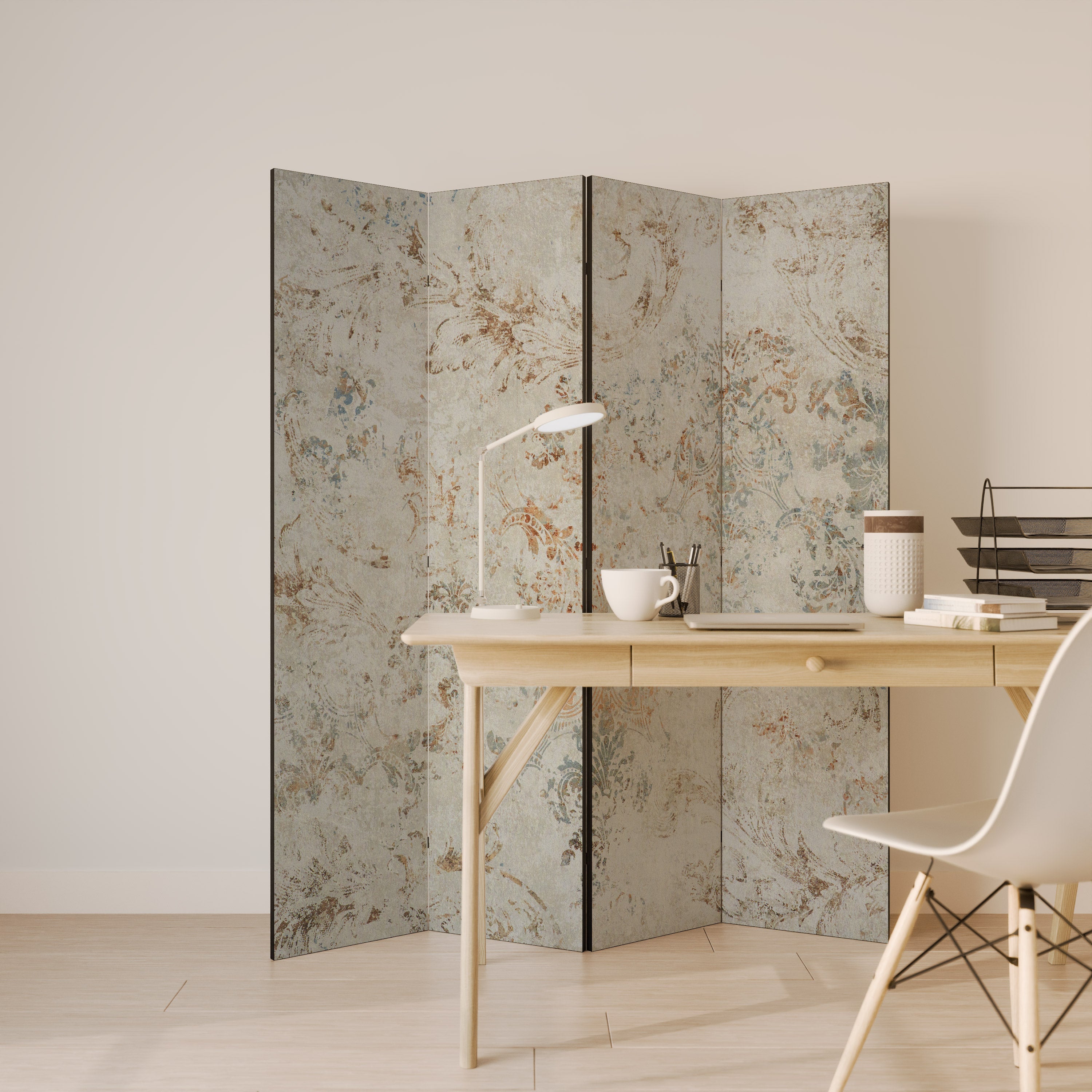 FADED ELEGANCE Dekorativer 4-teiliger Raumteiler