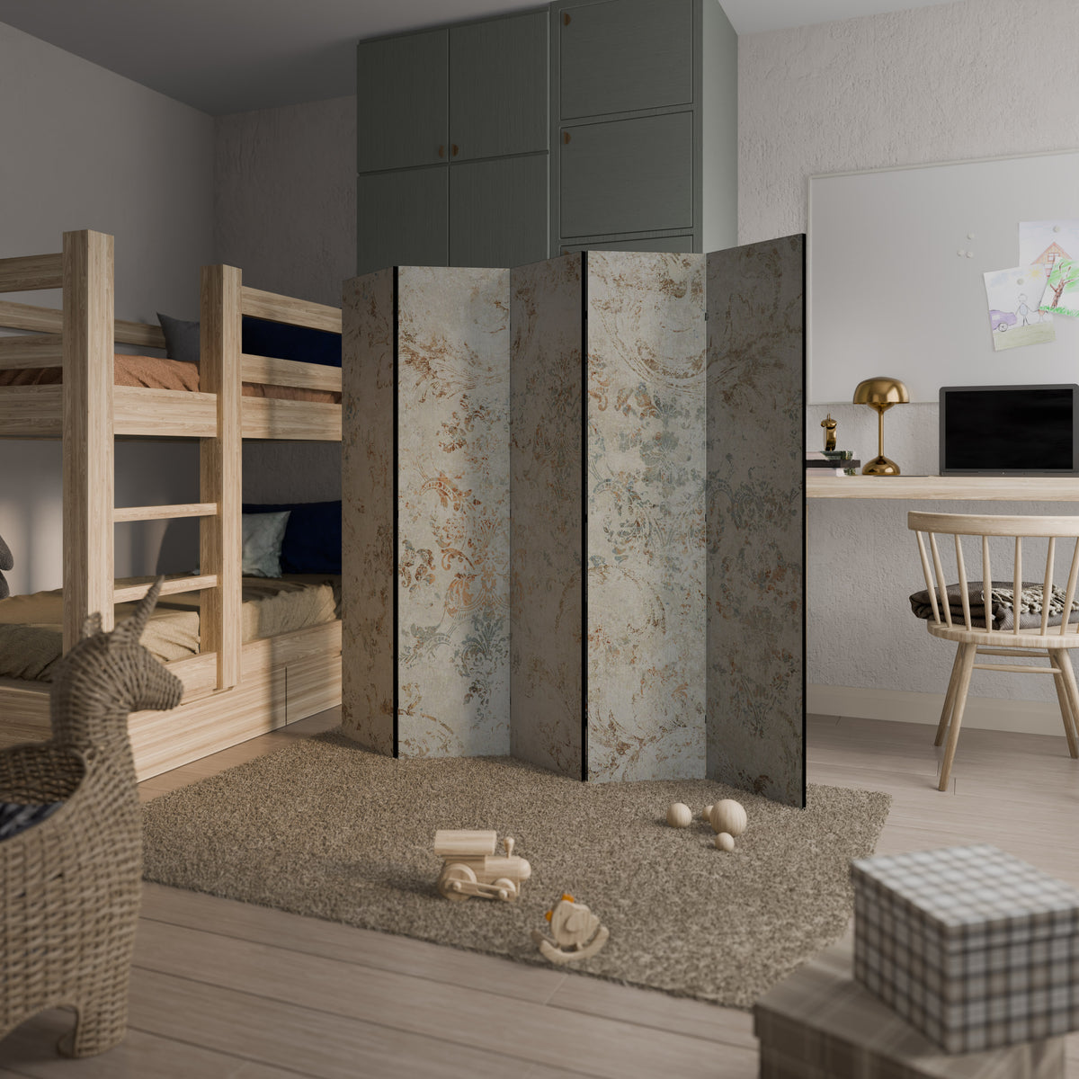 FADED ELEGANCE 5-Panel Room Divider