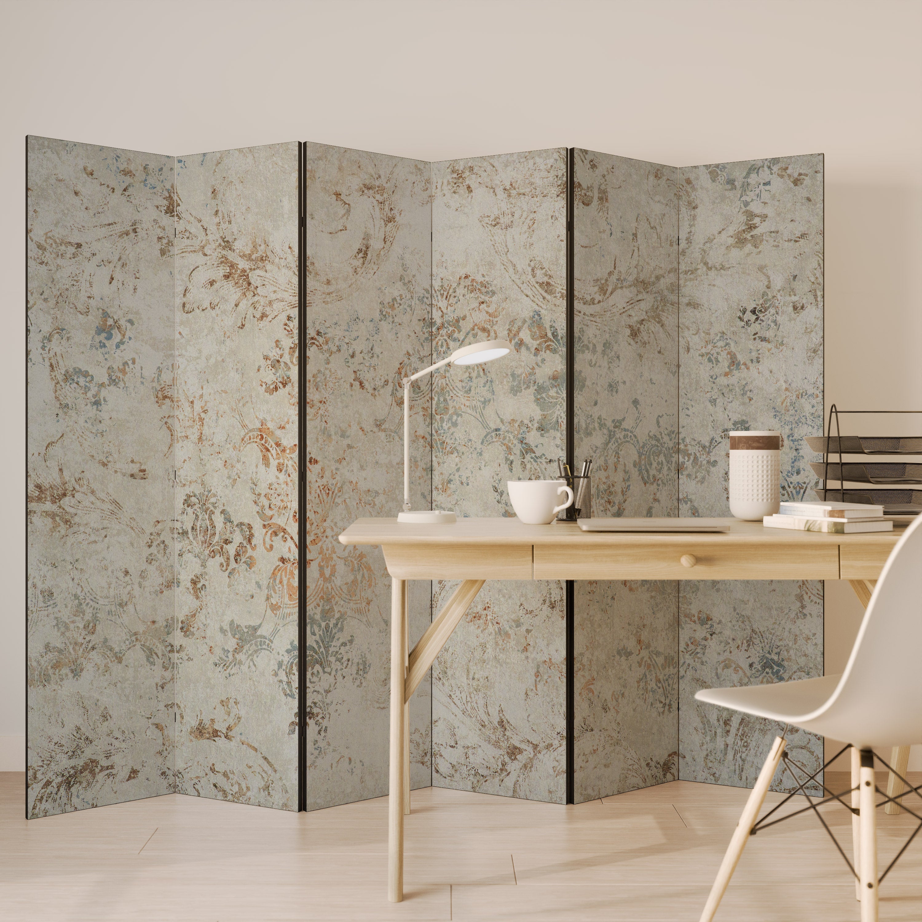 FADED ELEGANCE Decorative 6-Panel Room Divider