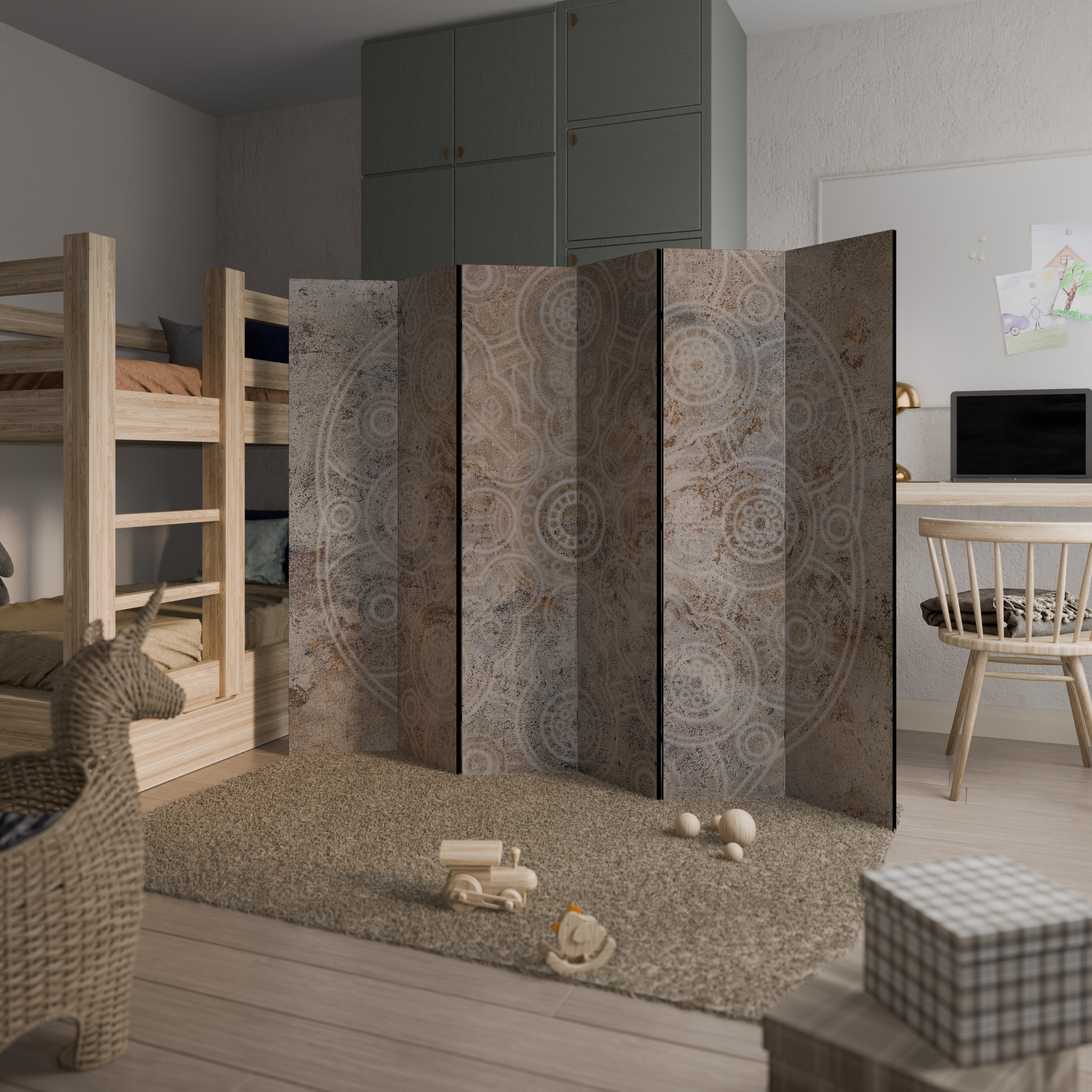 ENIGMATIC PATTERNS Decorative 6-Panel Room Divider