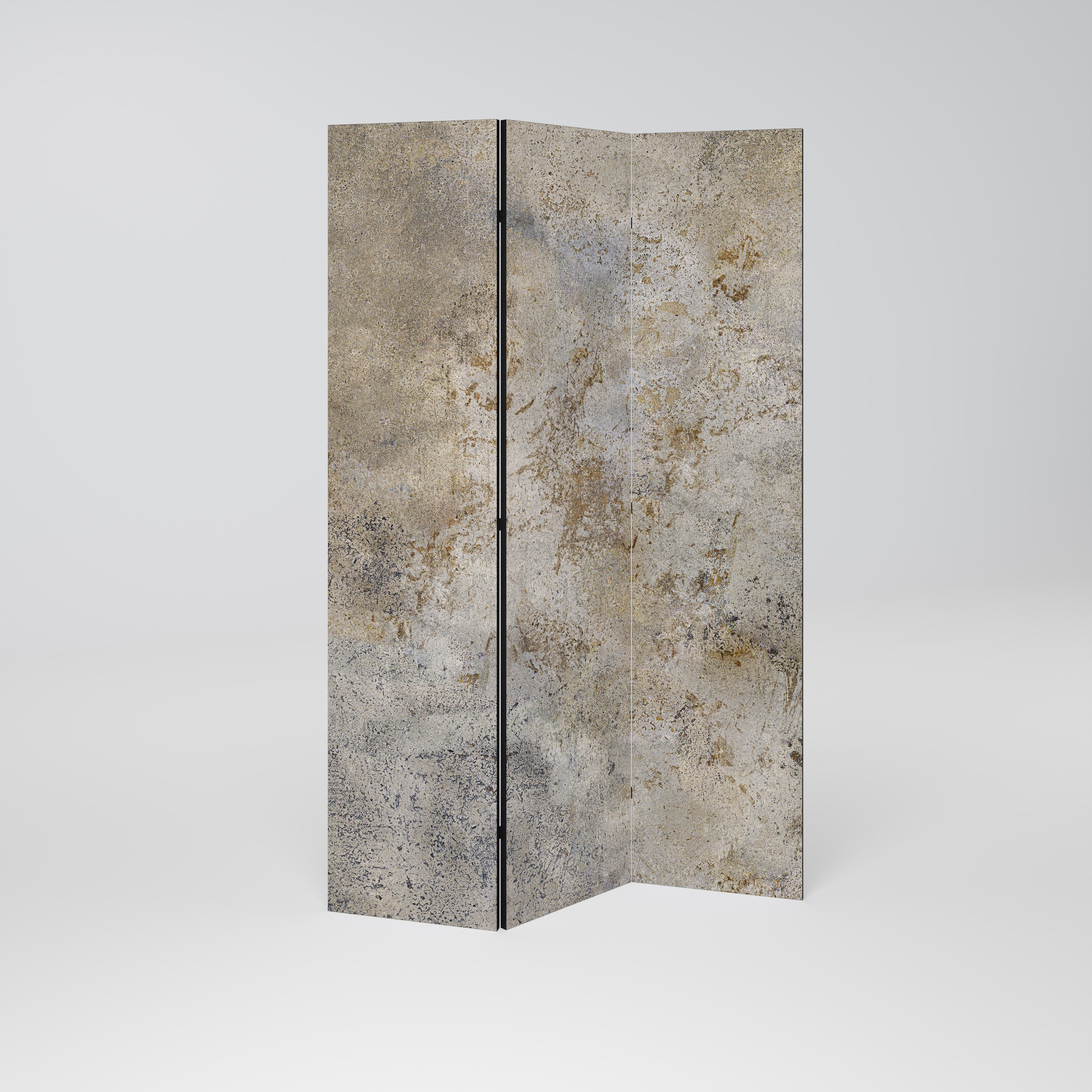 Dekorativer 3-teiliger Raumteiler aus Leinwand „Abstract Earth“