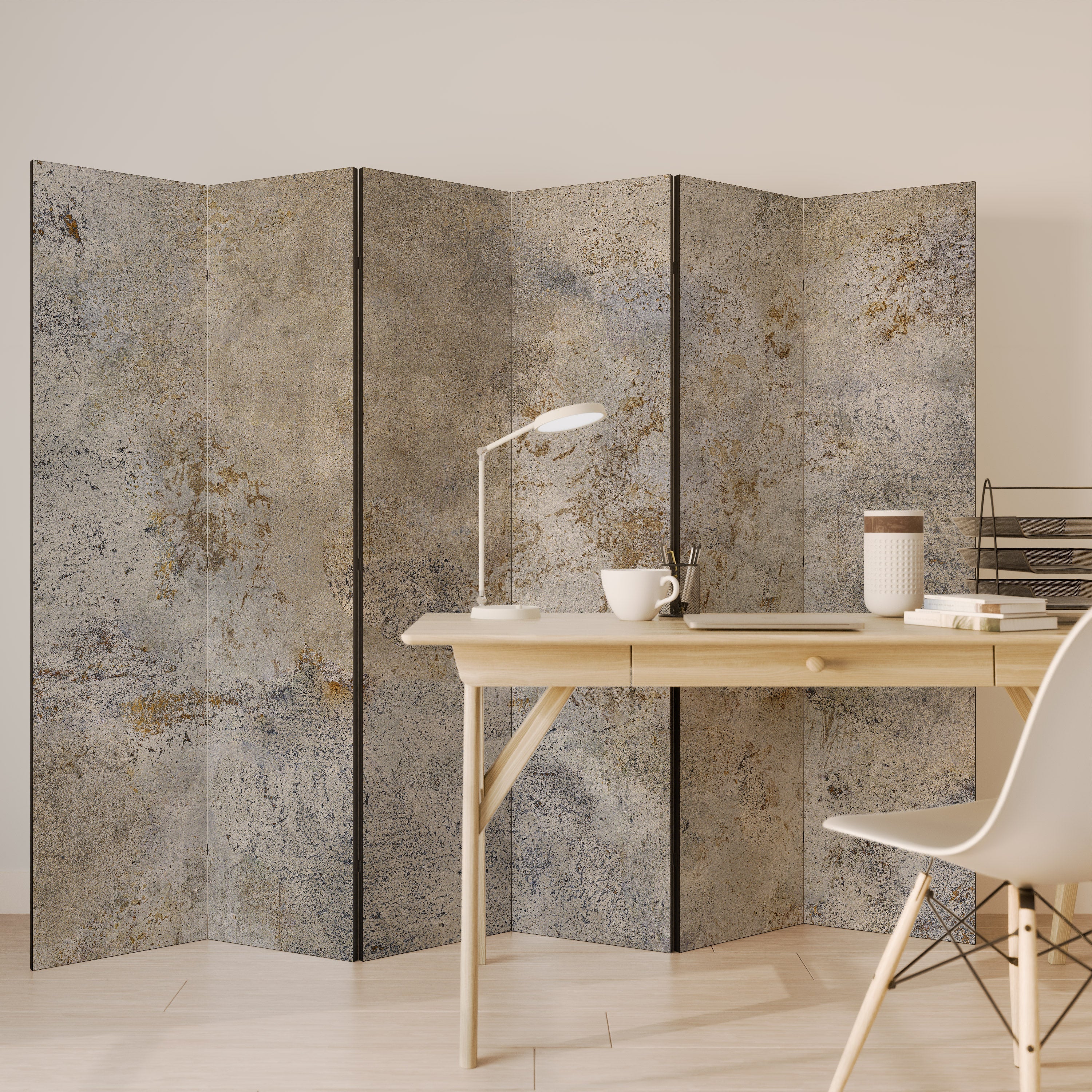 Dekorativer Raumteiler ABSTRACT EARTH CANVAS mit 6 Paneelen