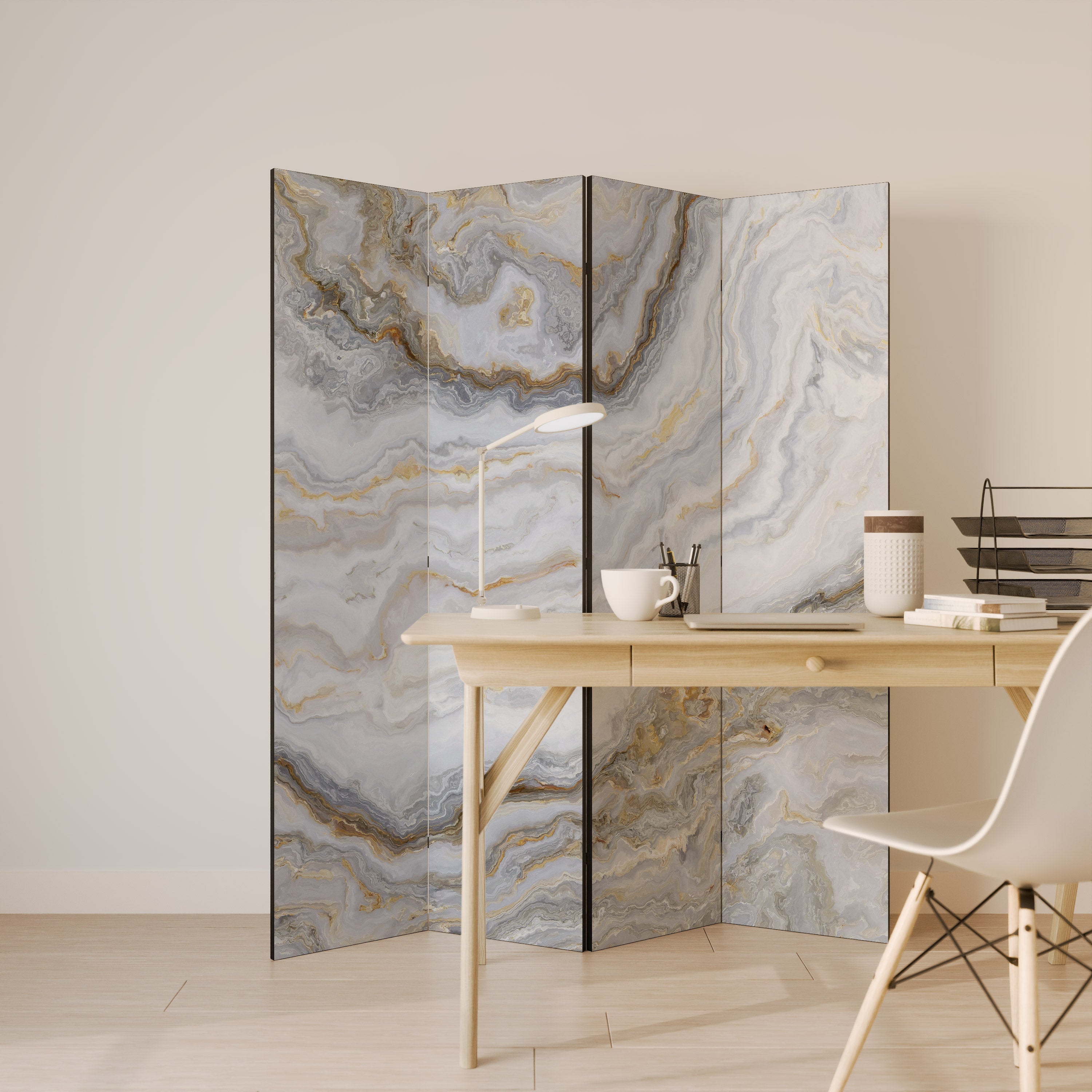 GOLDEN RIDGES Dekorativer 4-teiliger Raumteiler