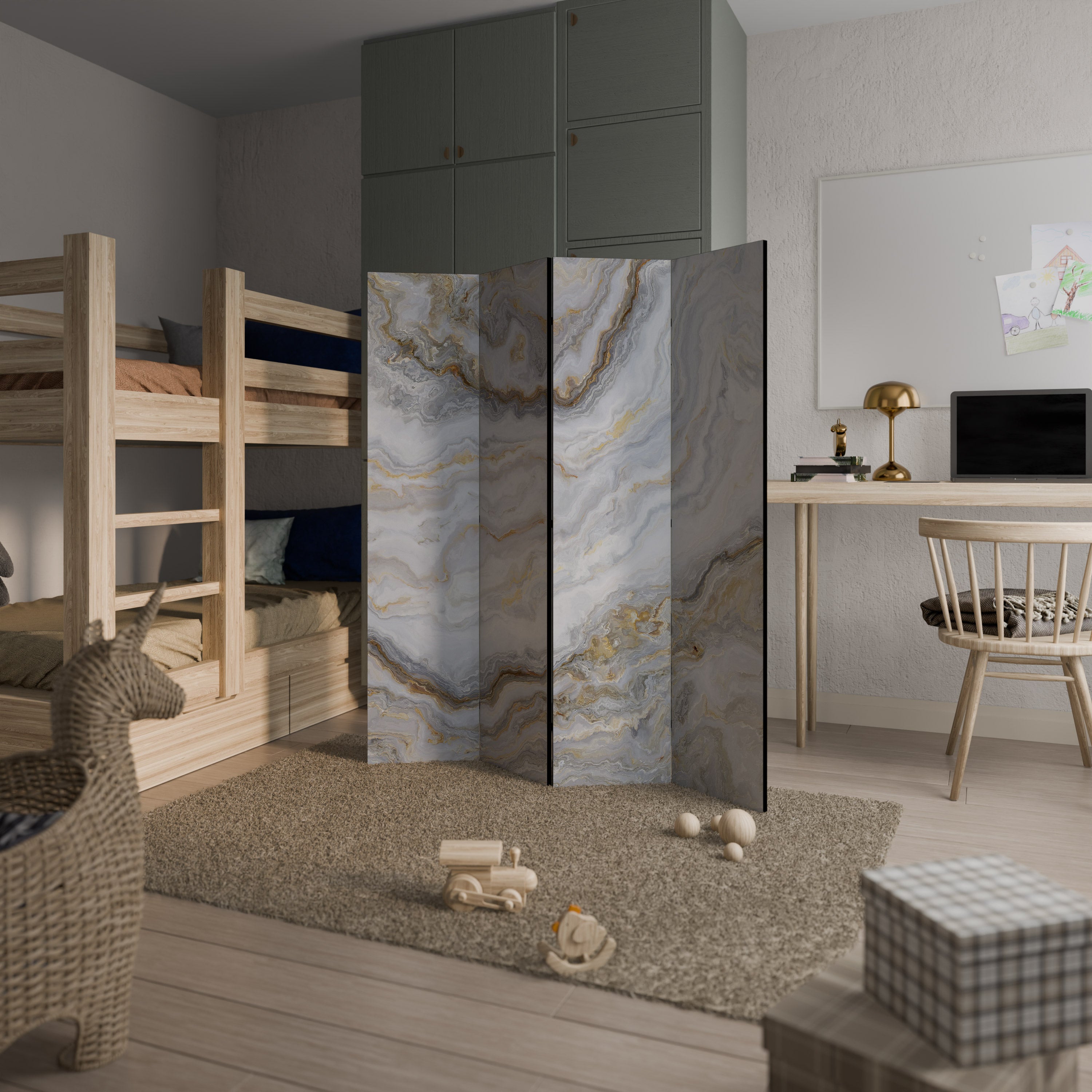 GOLDEN RIDGES Dekorativer 4-teiliger Raumteiler