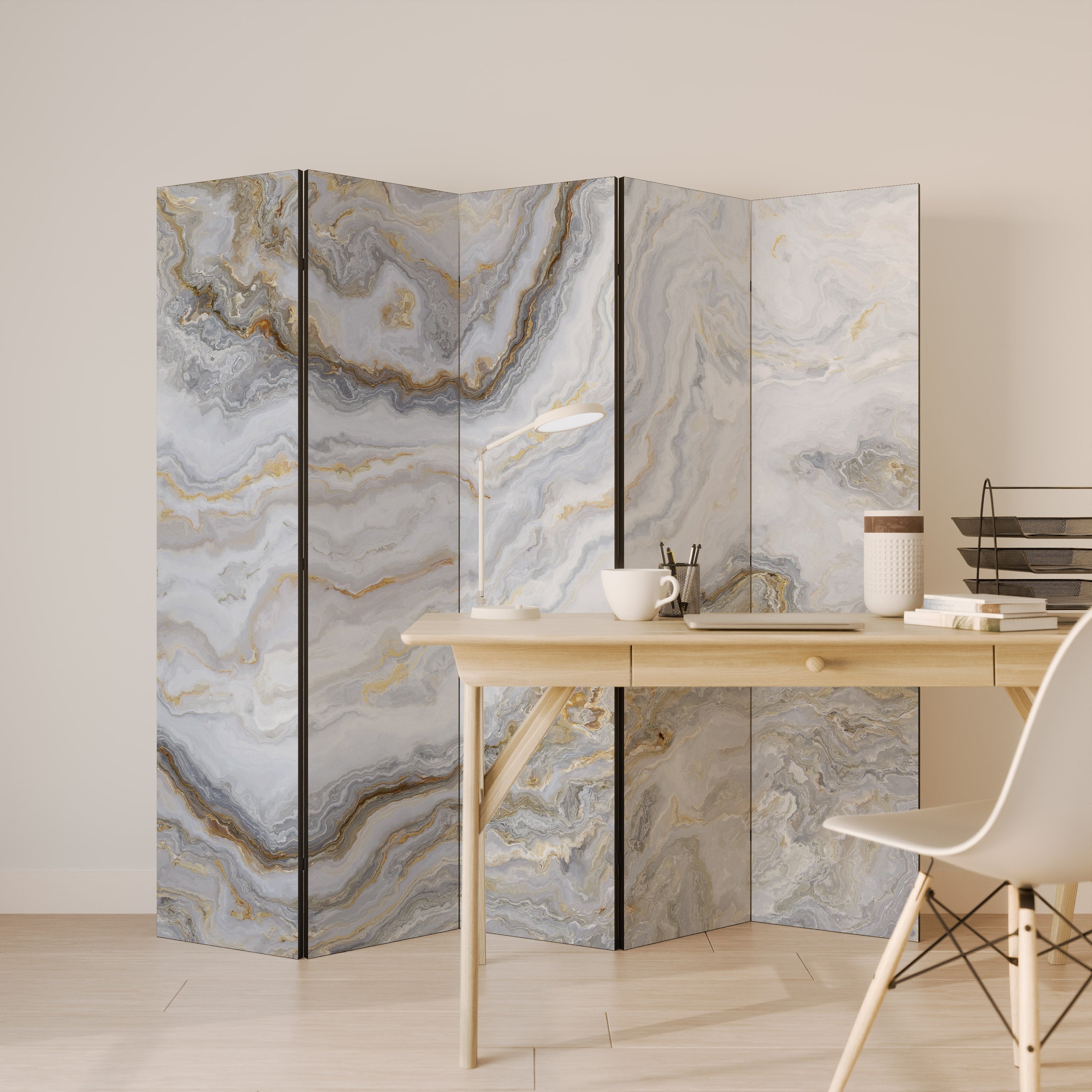 GOLDEN RIDGES Decorative 5-Panel Room Divider