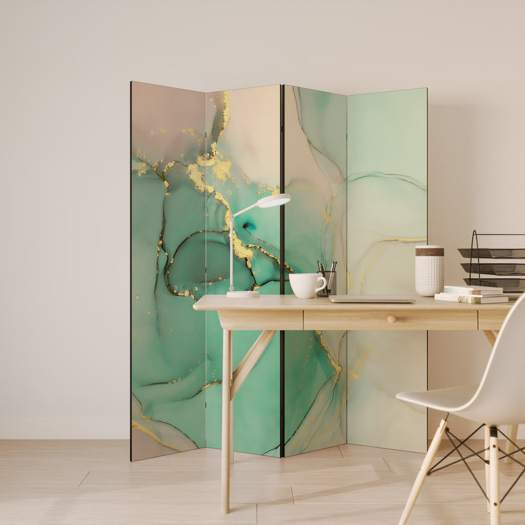 MARBLEIZED MYSTIQUE 4-Panel Room Divider