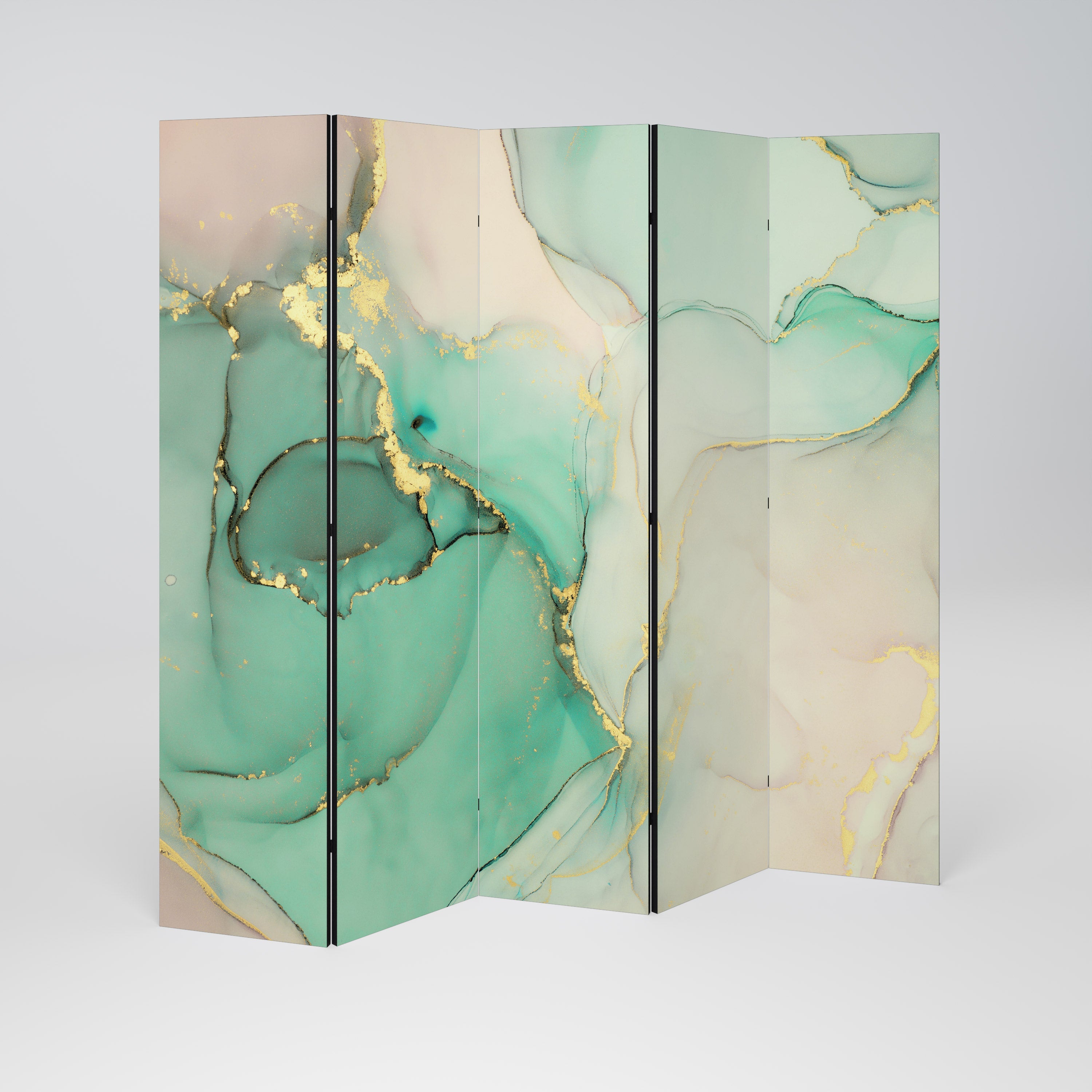 MARBLEIZED MYSTIQUE Decorative 5-Panel Room Divider