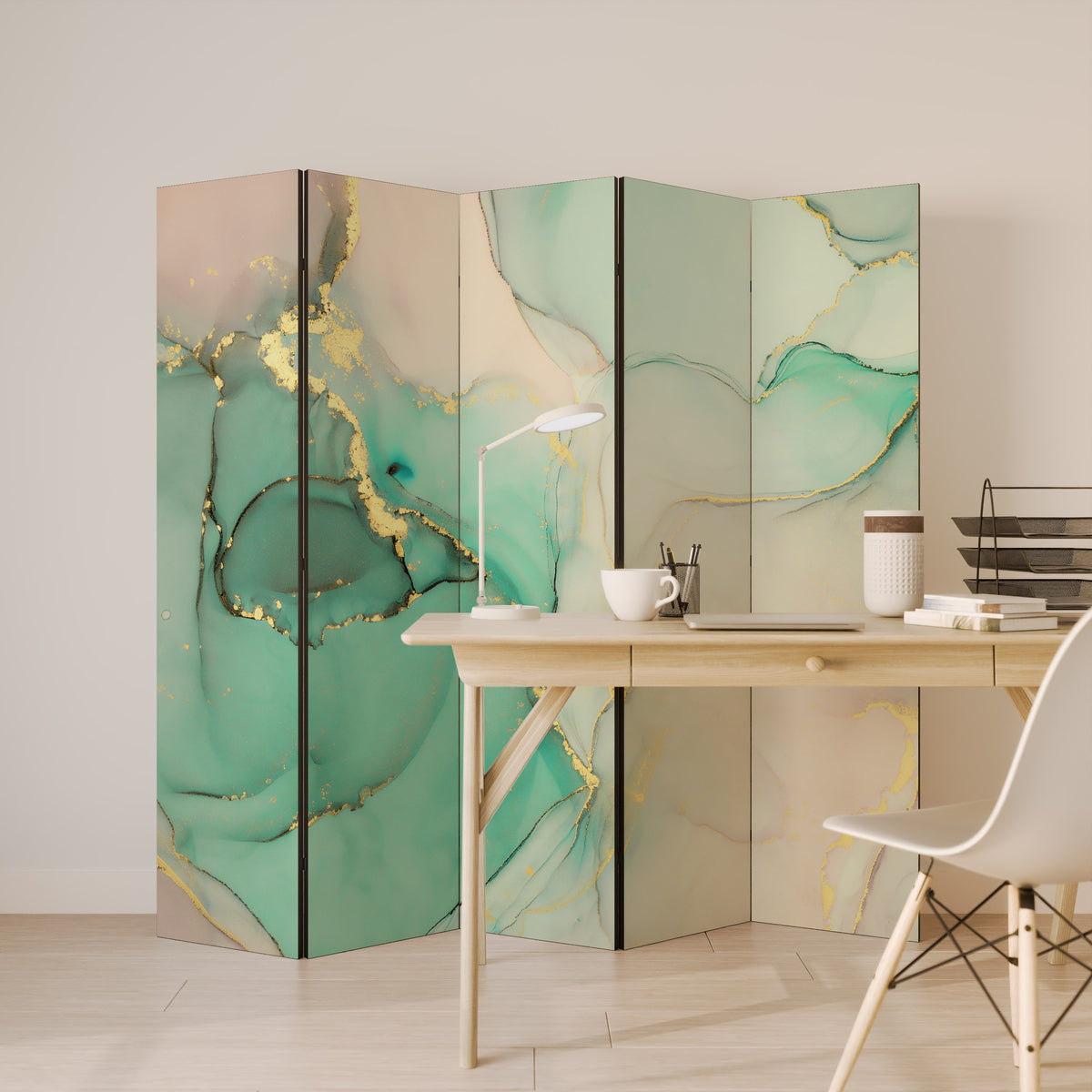 MARBLEIZED MYSTIQUE 5-teiliger Paravent
