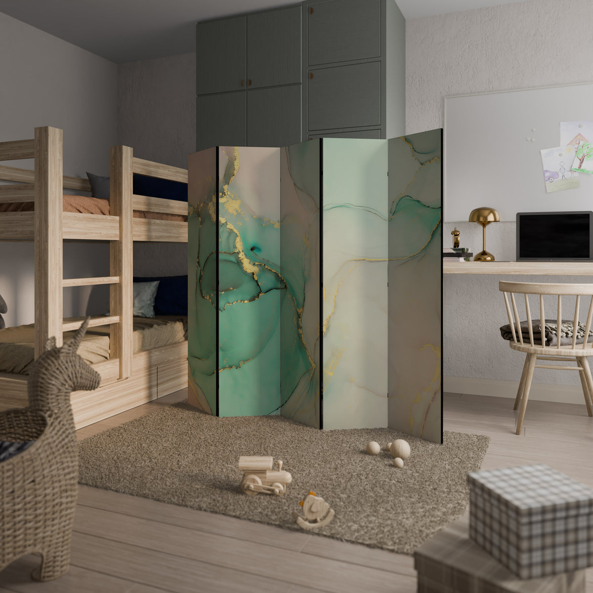 MARBLEIZED MYSTIQUE 5-teiliger Paravent