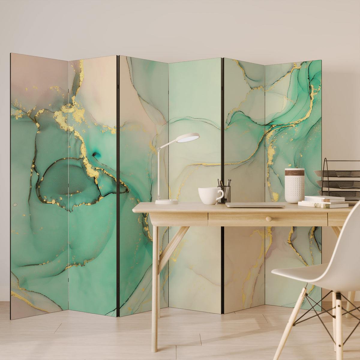 MARBLEIZED MYSTIQUE 6-teiliger Paravent