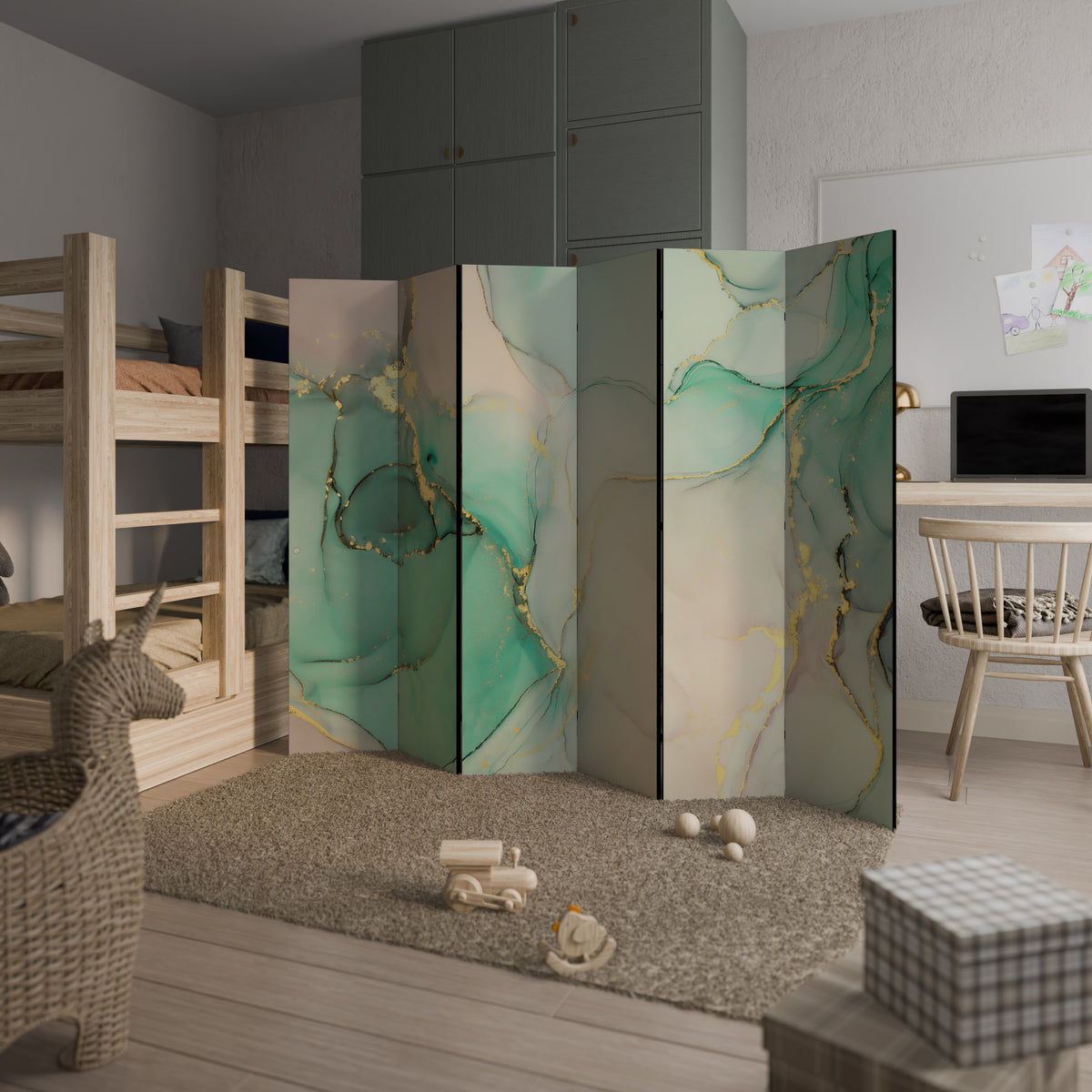 MARBLEIZED MYSTIQUE 6-teiliger Paravent