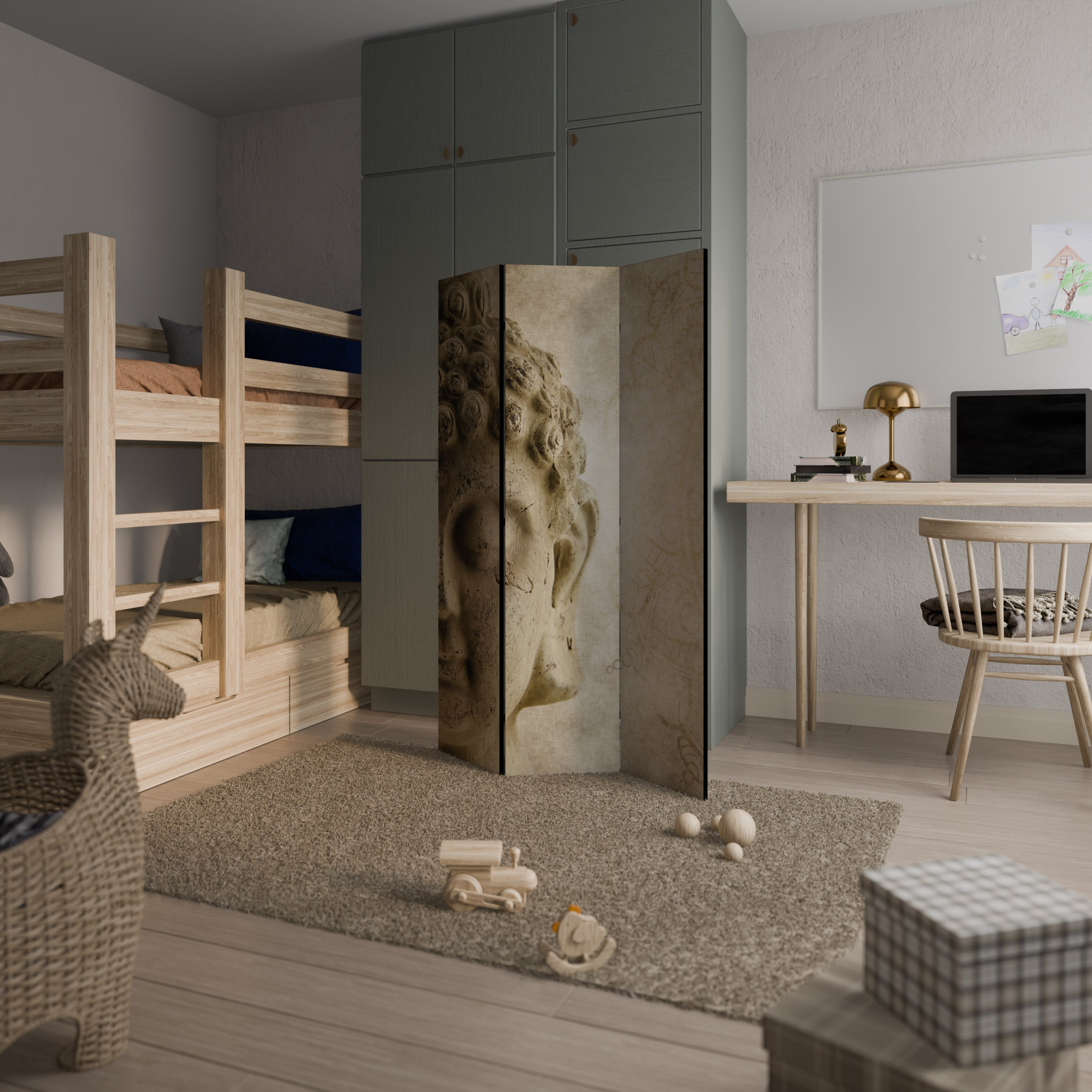 MYSTICAL MEDITATION SCENE 3-Panel Room Divider