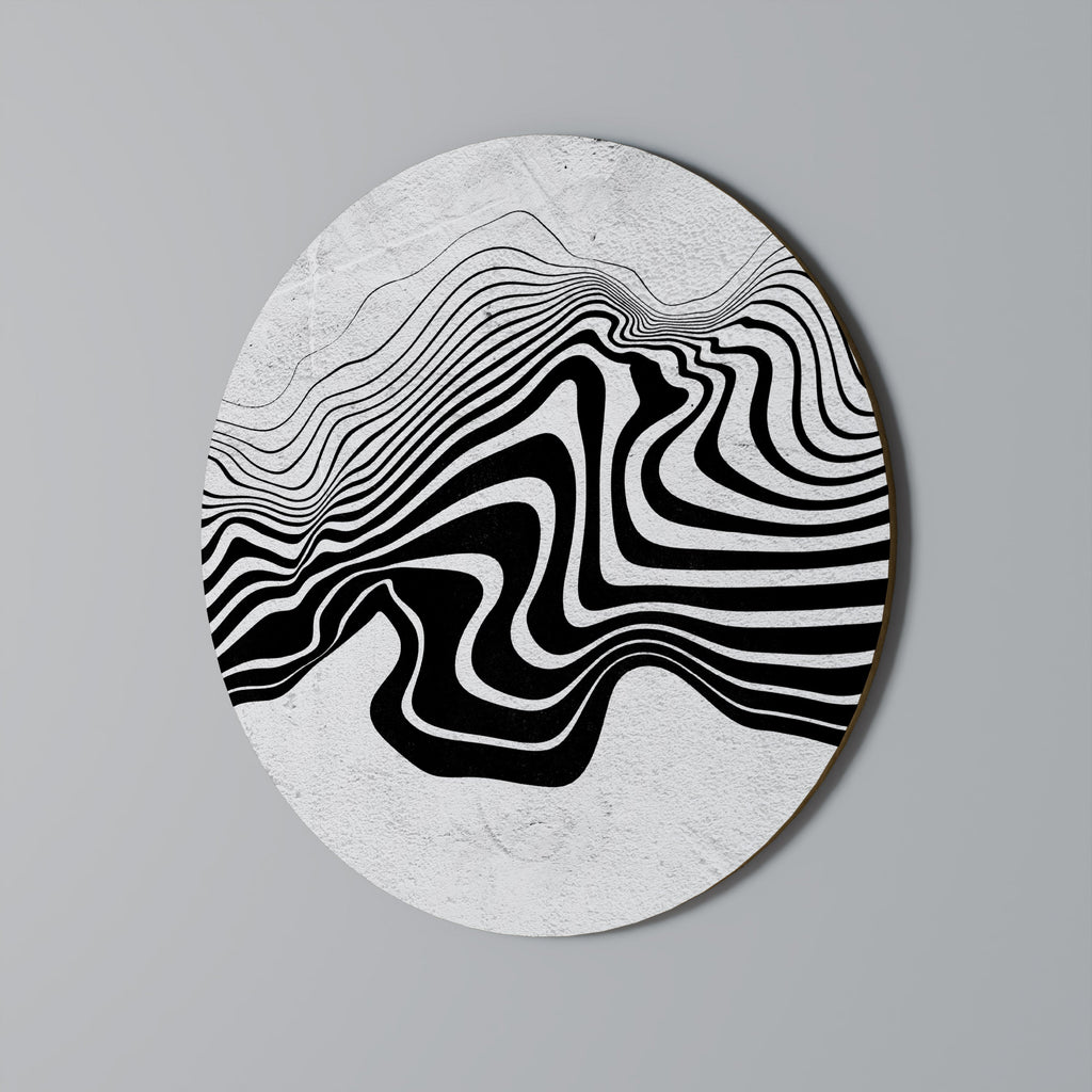 Runde Wandkunst MONOCHROME MIRAGE