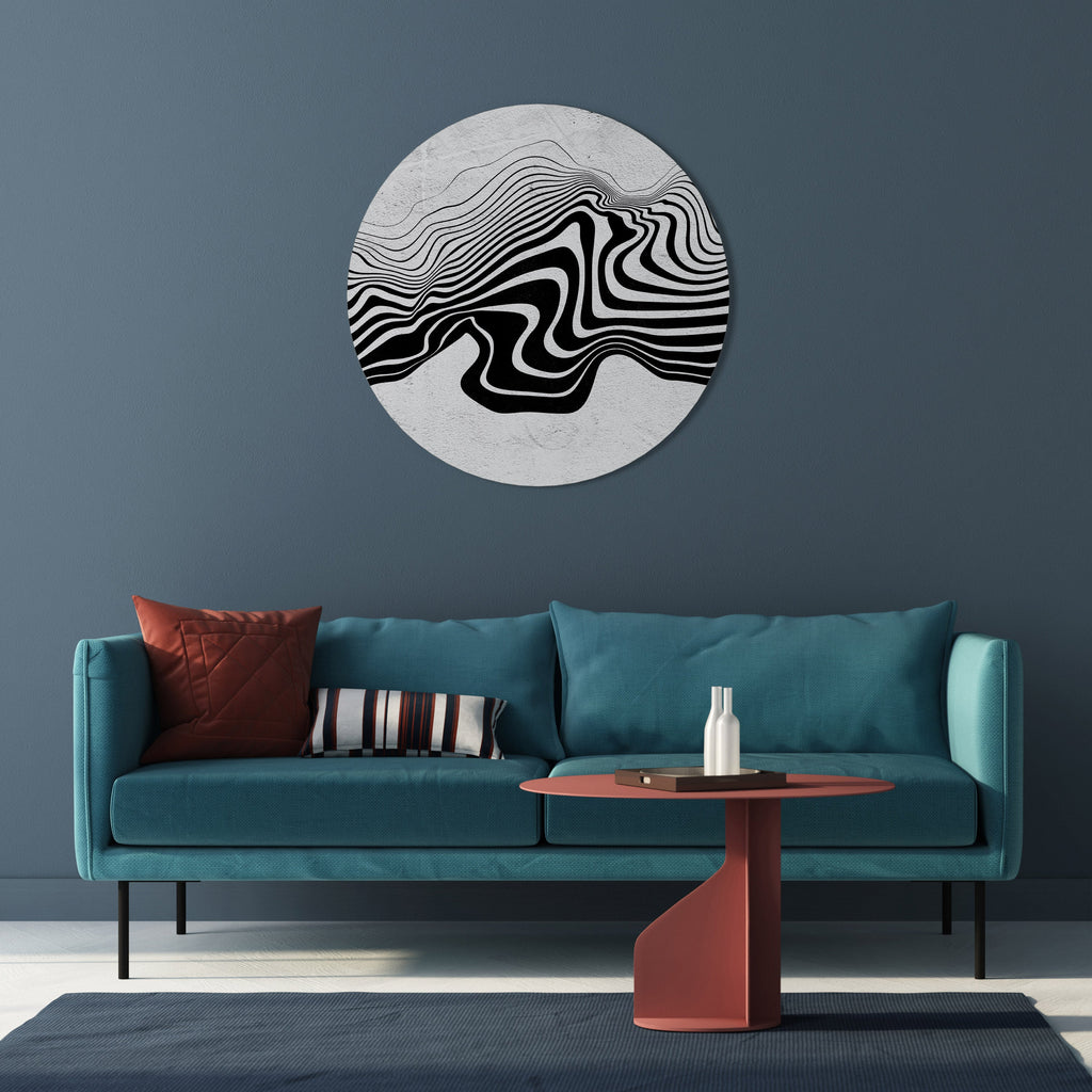 Runde Wandkunst MONOCHROME MIRAGE