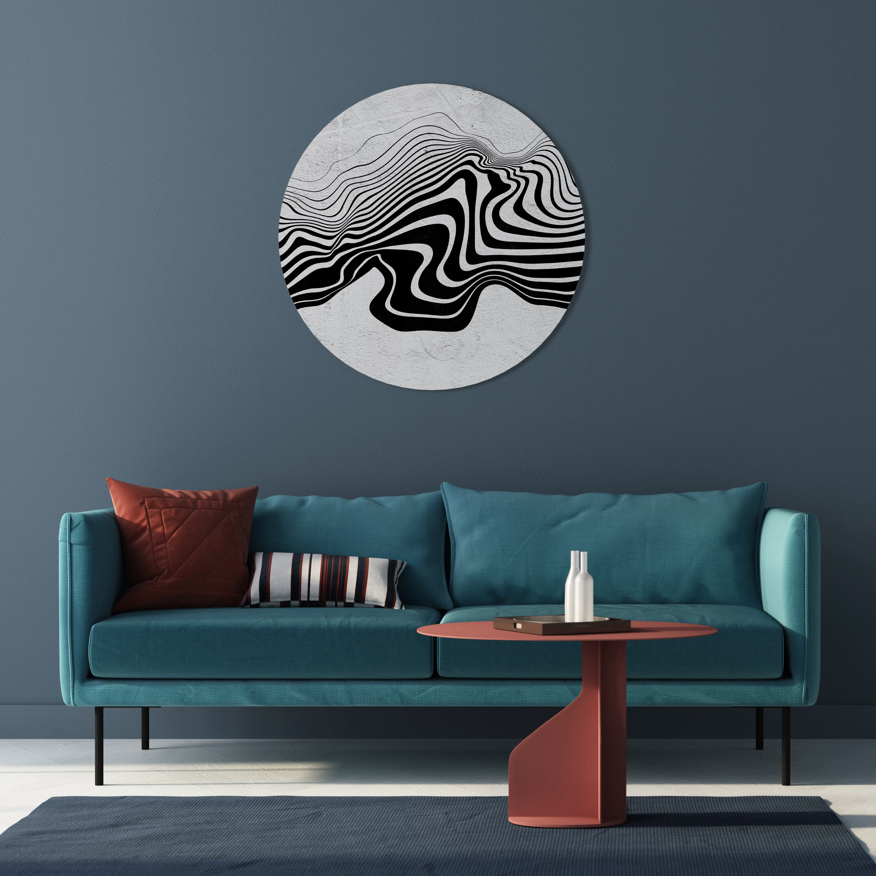 Runde Wandkunst MONOCHROME MIRAGE
