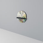 SUCCULENT WHIMSY Oval Art Shelf In Black Finish