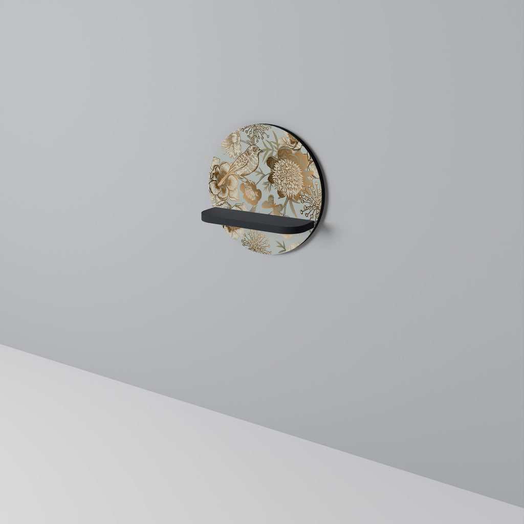 SUCCULENT WHIMSY Rundes Kunstregal in Schwarz