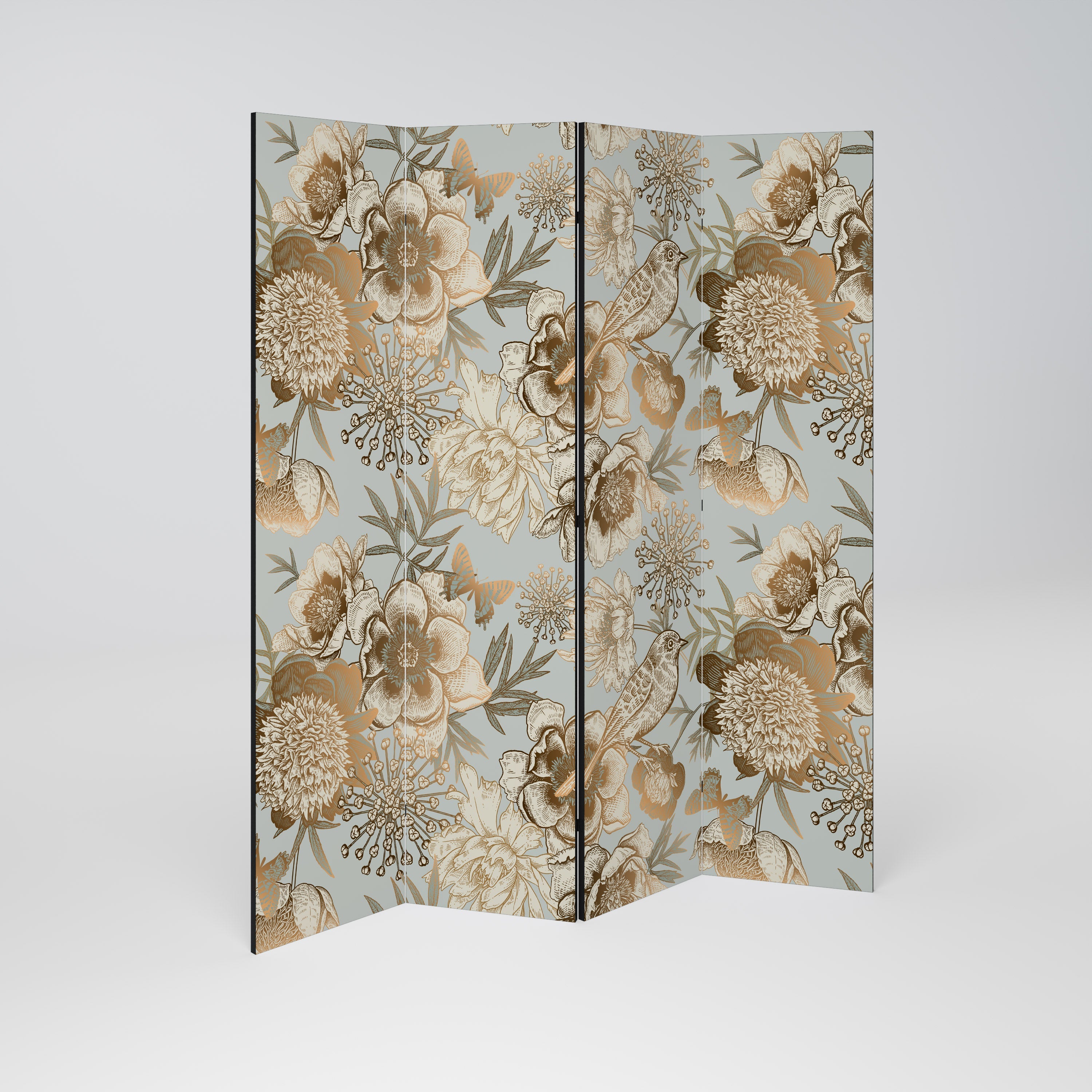 SUCCULENT WHIMSY Dekorativer 4-teiliger Raumteiler
