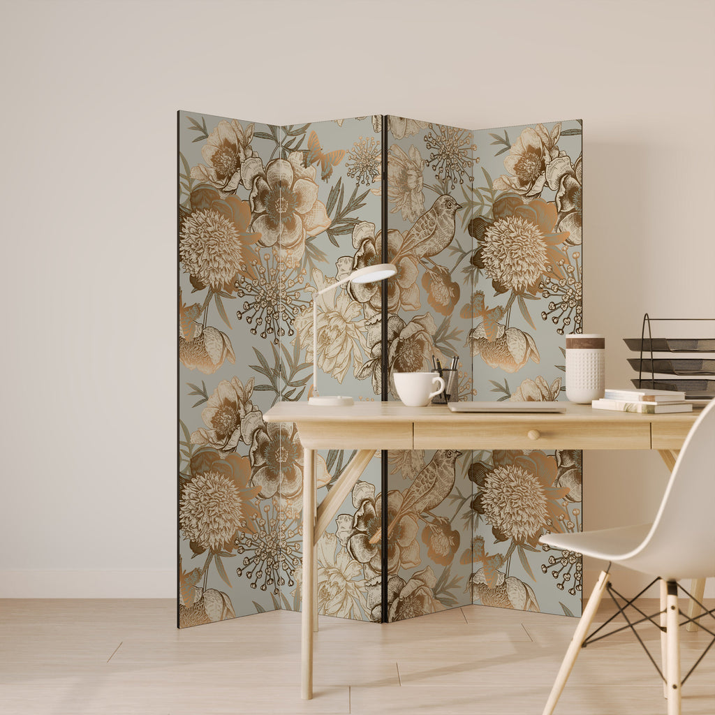 SUCCULENT WHIMSY Dekorativer 4-teiliger Raumteiler