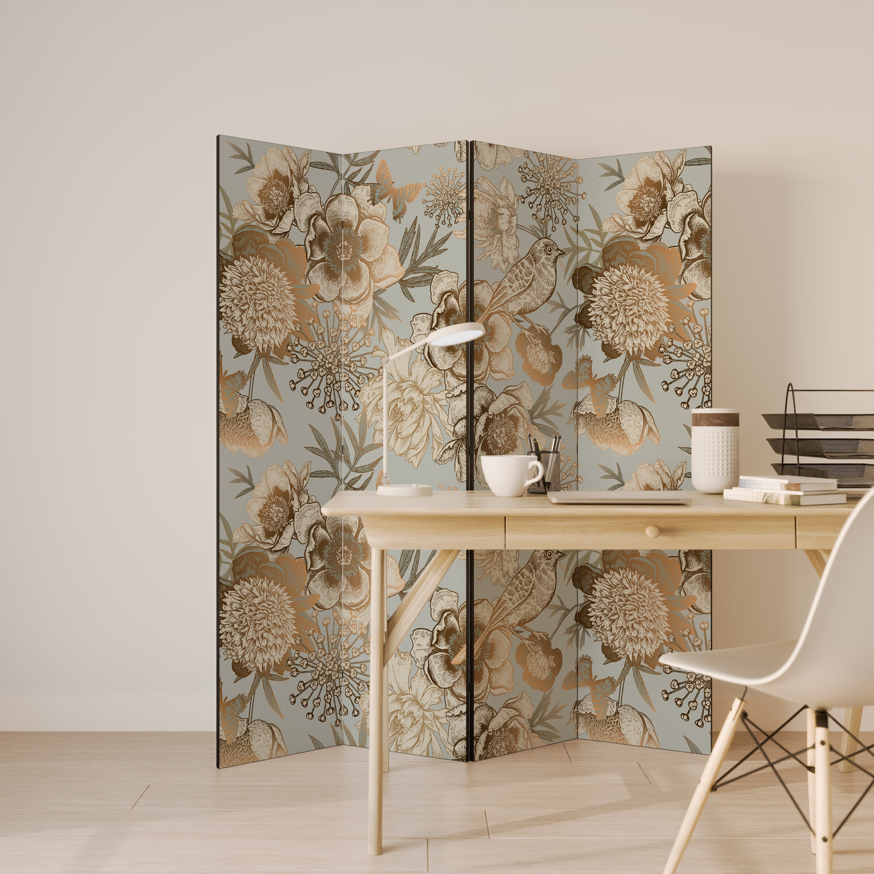 SUCCULENT WHIMSY Dekorativer 4-teiliger Raumteiler