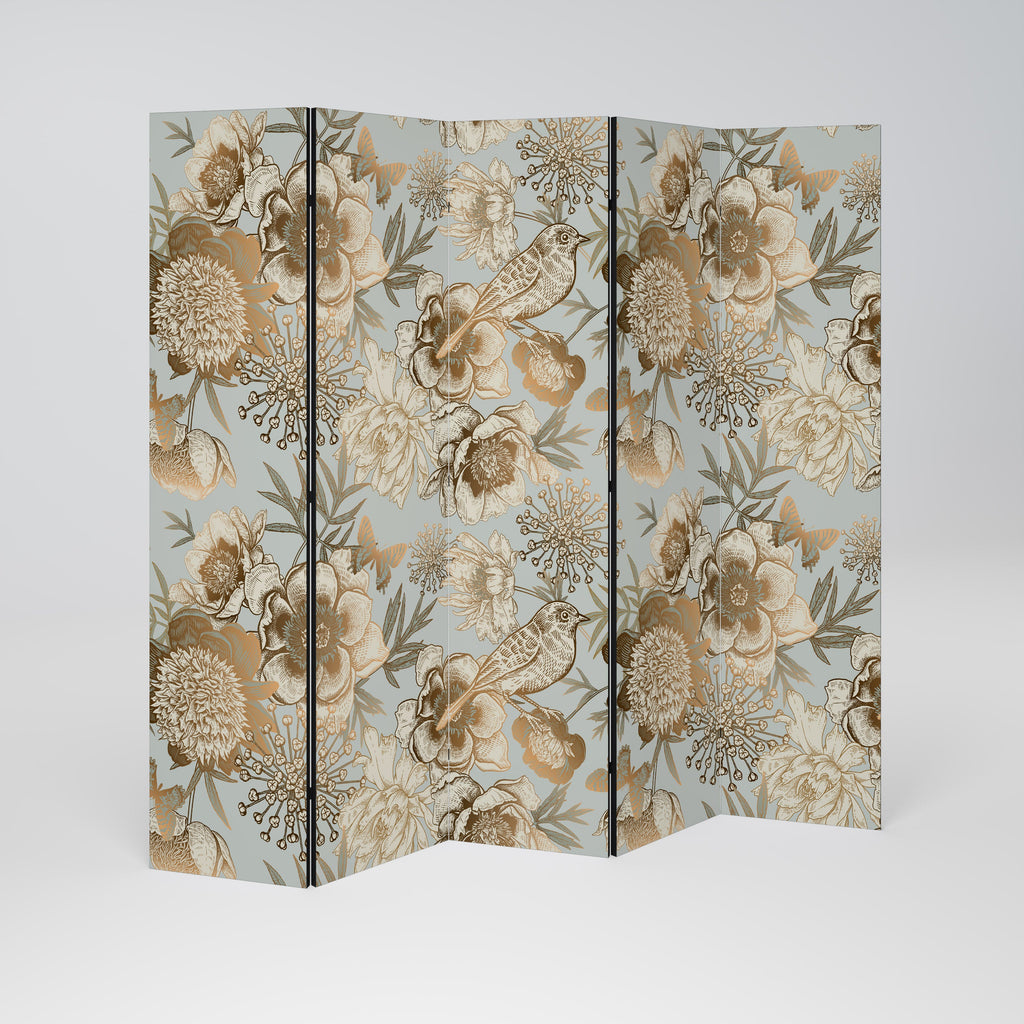 SUCCULENT WHIMSY Decorative 5-Panel Room Divider