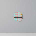 RETRO GRID Oval Art Shelf In Black Finish