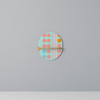 RETRO GRID Ovales Kunstregal in Eiche-Optik