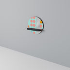 RETRO GRID Rundes Kunstregal in Schwarz