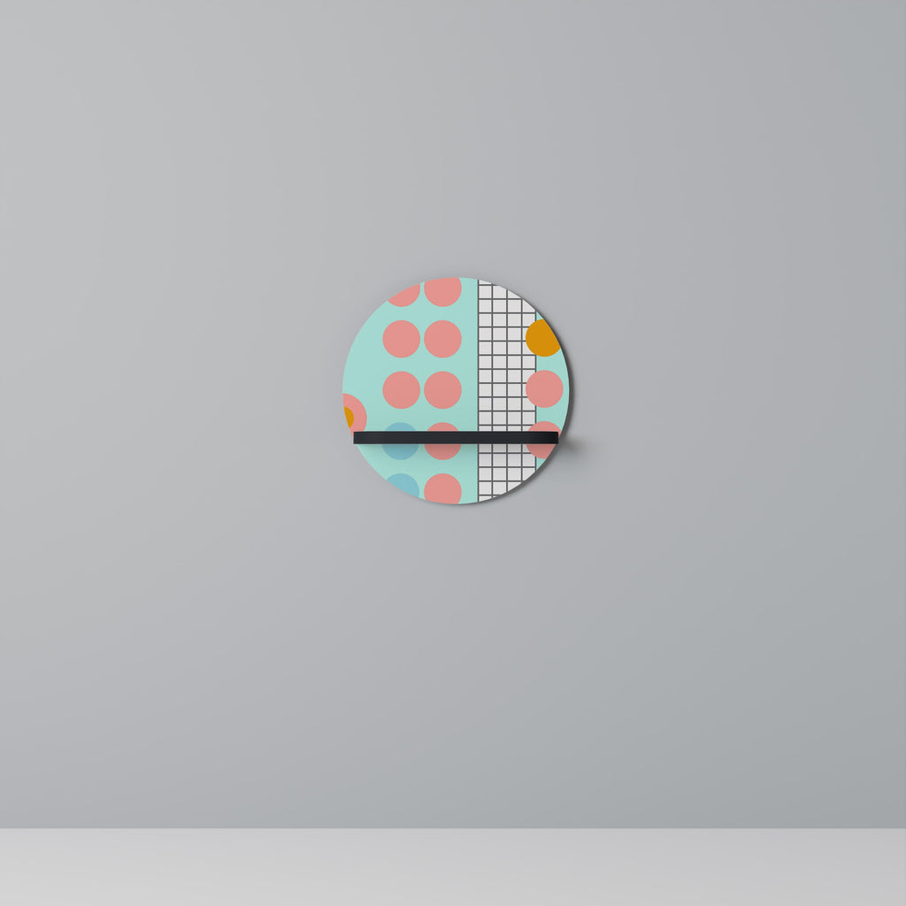 RETRO GRID Rundes Kunstregal in Schwarz