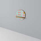 RETRO GRID Rundes Kunstregal in Eiche-Optik