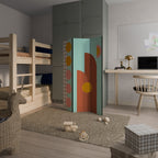 RETRO GRID Dekorativer Paravent - 3-teilig