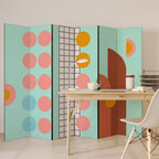 RETRO GRID Dekorativer Paravent - 6-teilig