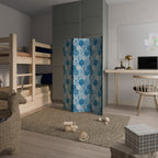 AQUATIC HEXAGON DREAM Dekorativer Paravent - 3-teilig