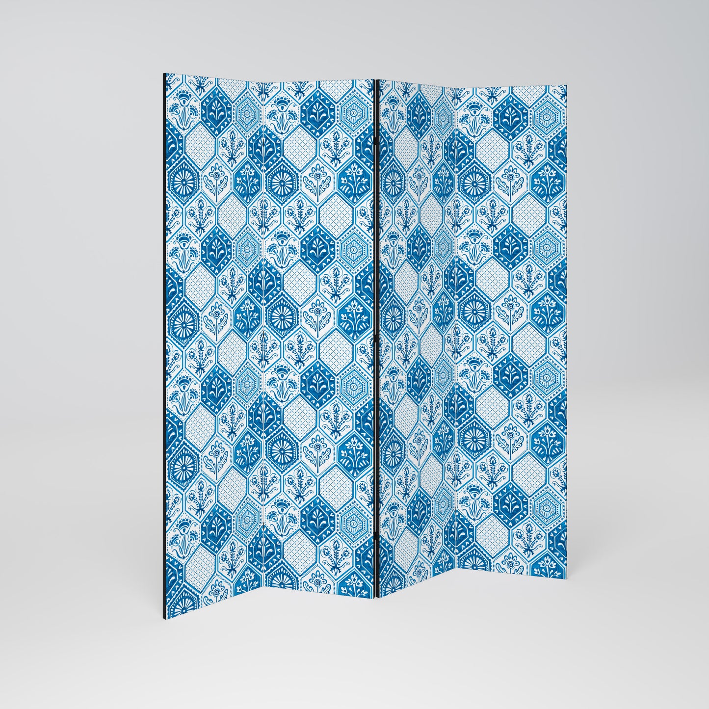 AQUATIC HEXAGON DREAM 4-teiliger Paravent