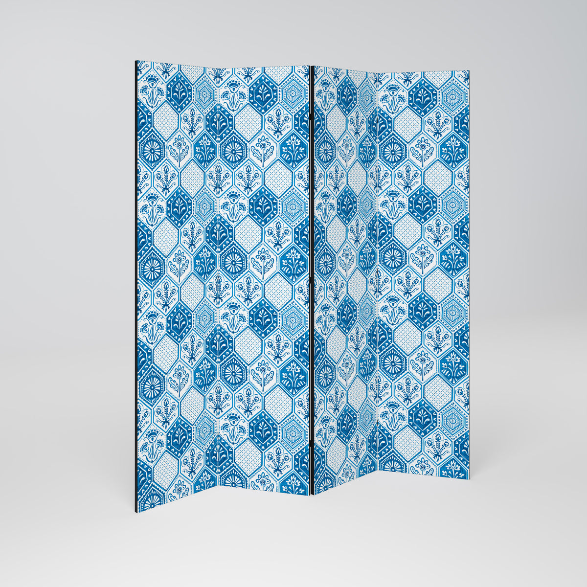 AQUATIC HEXAGON DREAM 4-teiliger Paravent