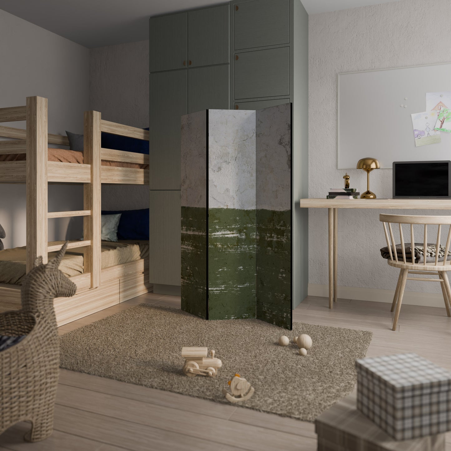 RUSTIC RADIANCE ASSEMBLED 3-teiliger Paravent
