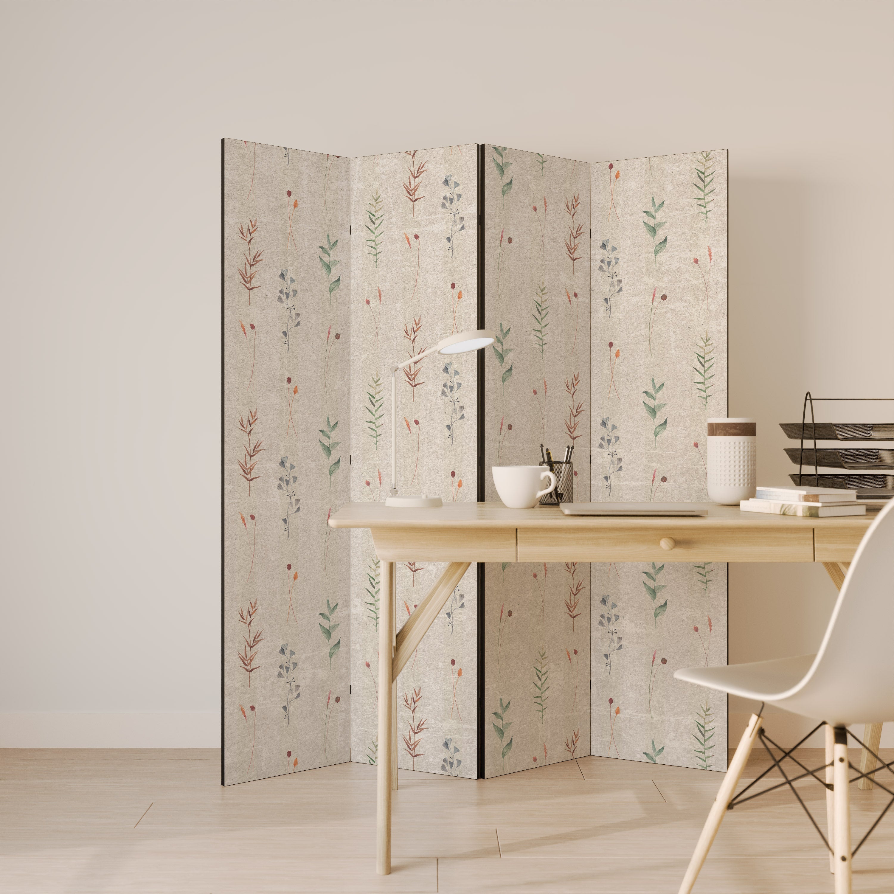 VERDANT HARMONY Dekorativer 4-teiliger Raumteiler