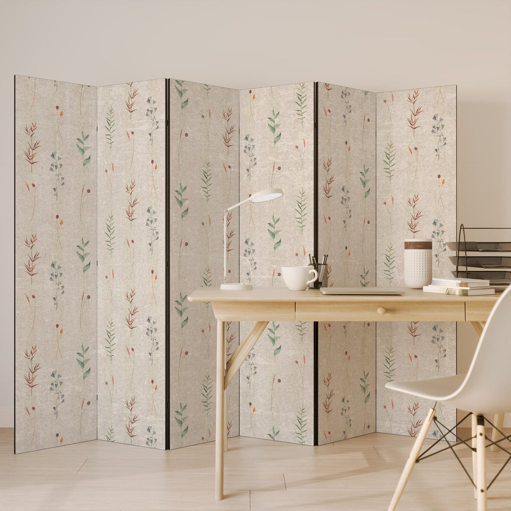 VERDANT HARMONY Decorative 6-Panel Room Divider