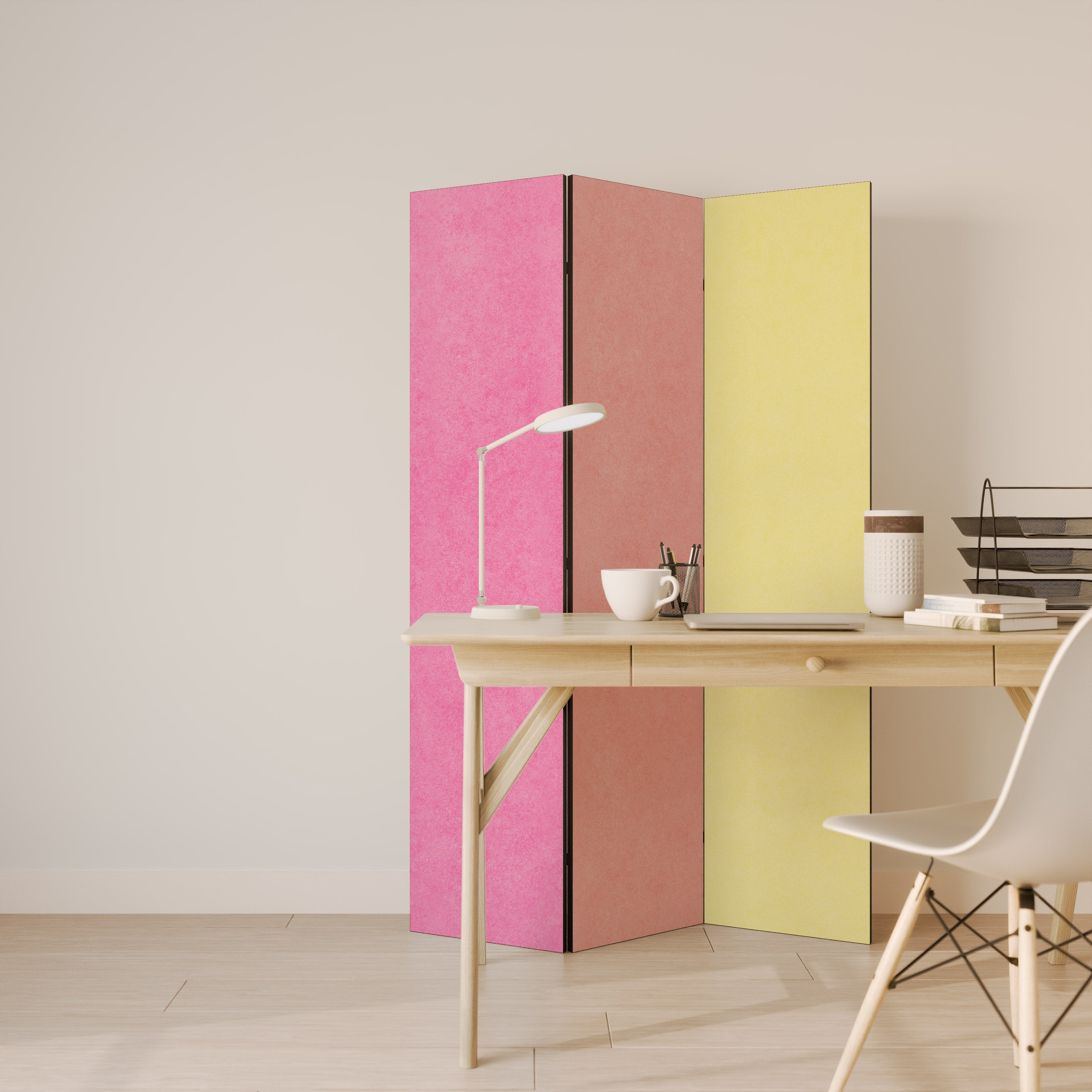 LIKE A ROLLING SHADE Dekorativer 3-teiliger Raumteiler