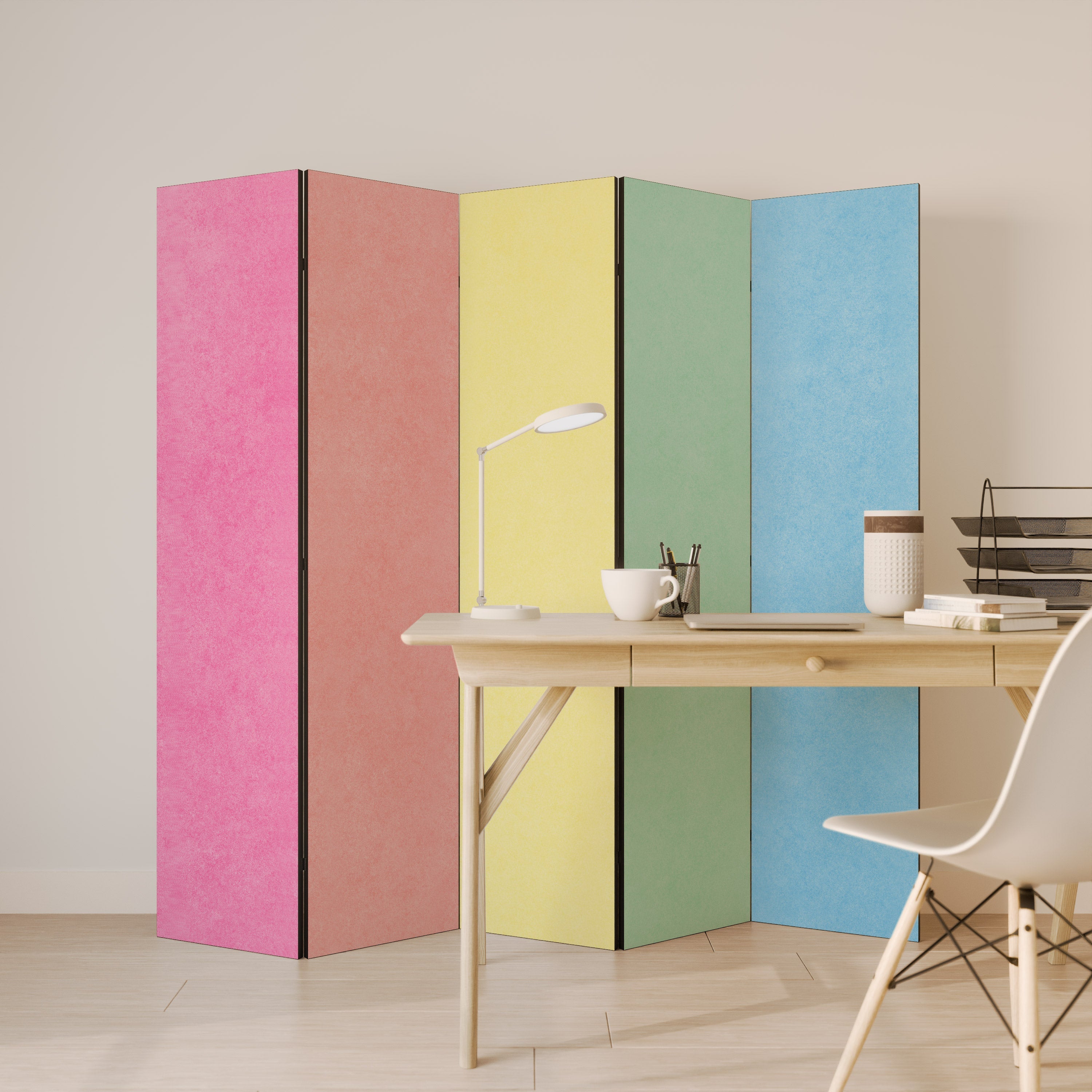LIKE A ROLLING SHADE Dekorativer 5-teiliger Raumteiler