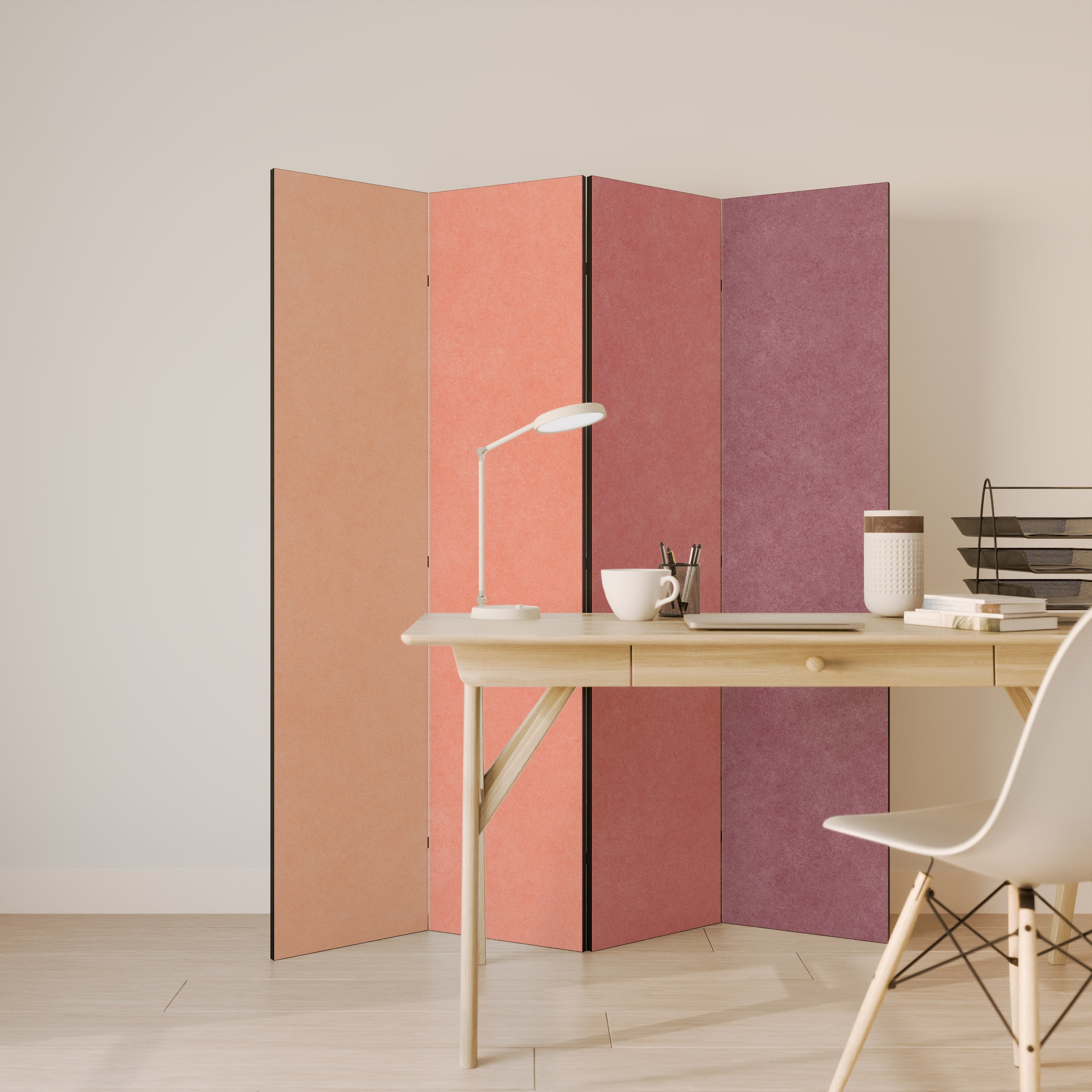 SMELLS LIKE PINK SPIRIT Dekorativer 4-teiliger Raumteiler