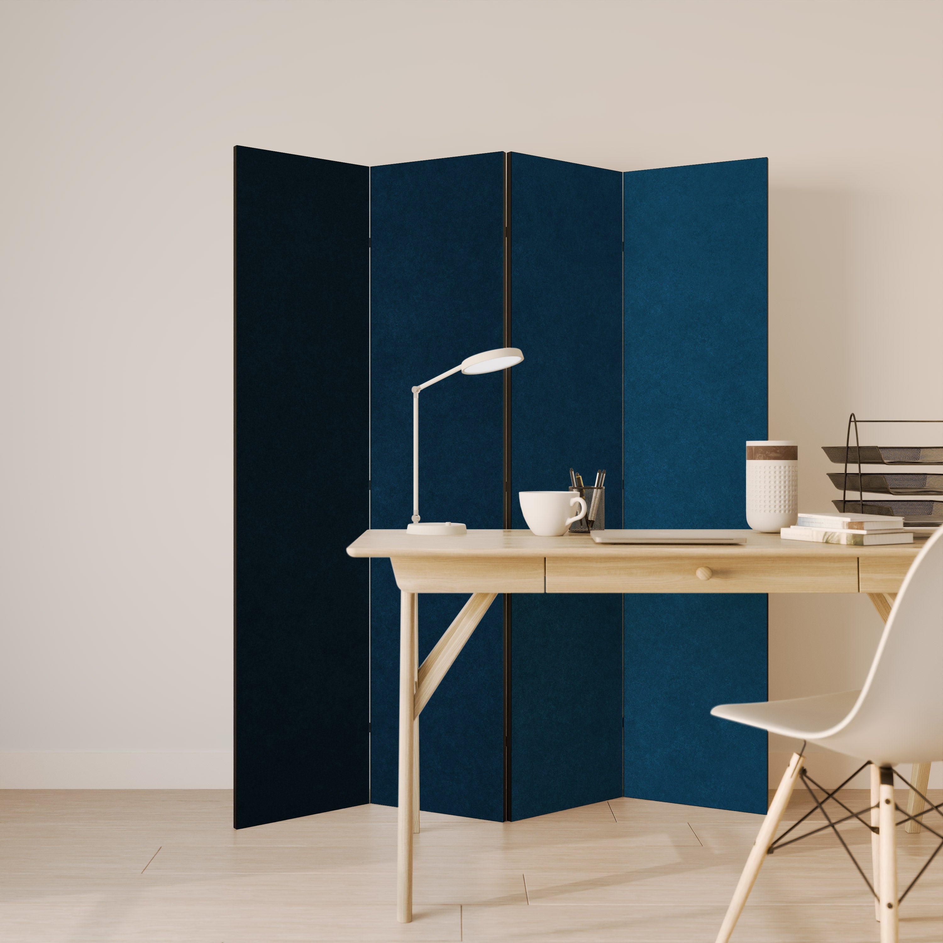 SHAKE IT BLUE Dekorativer 4-teiliger Raumteiler