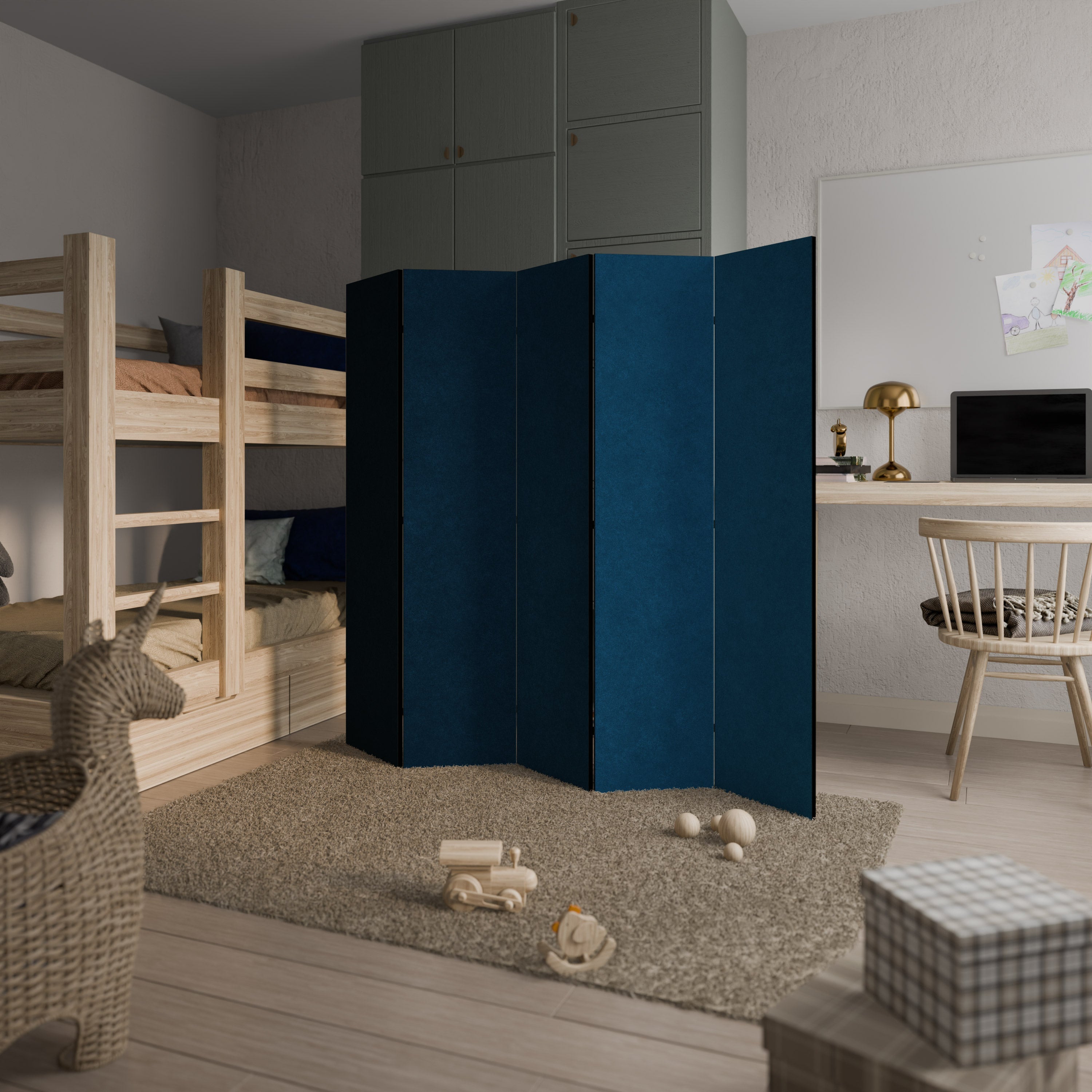 SHAKE IT BLUE Dekorativer 5-teiliger Raumteiler