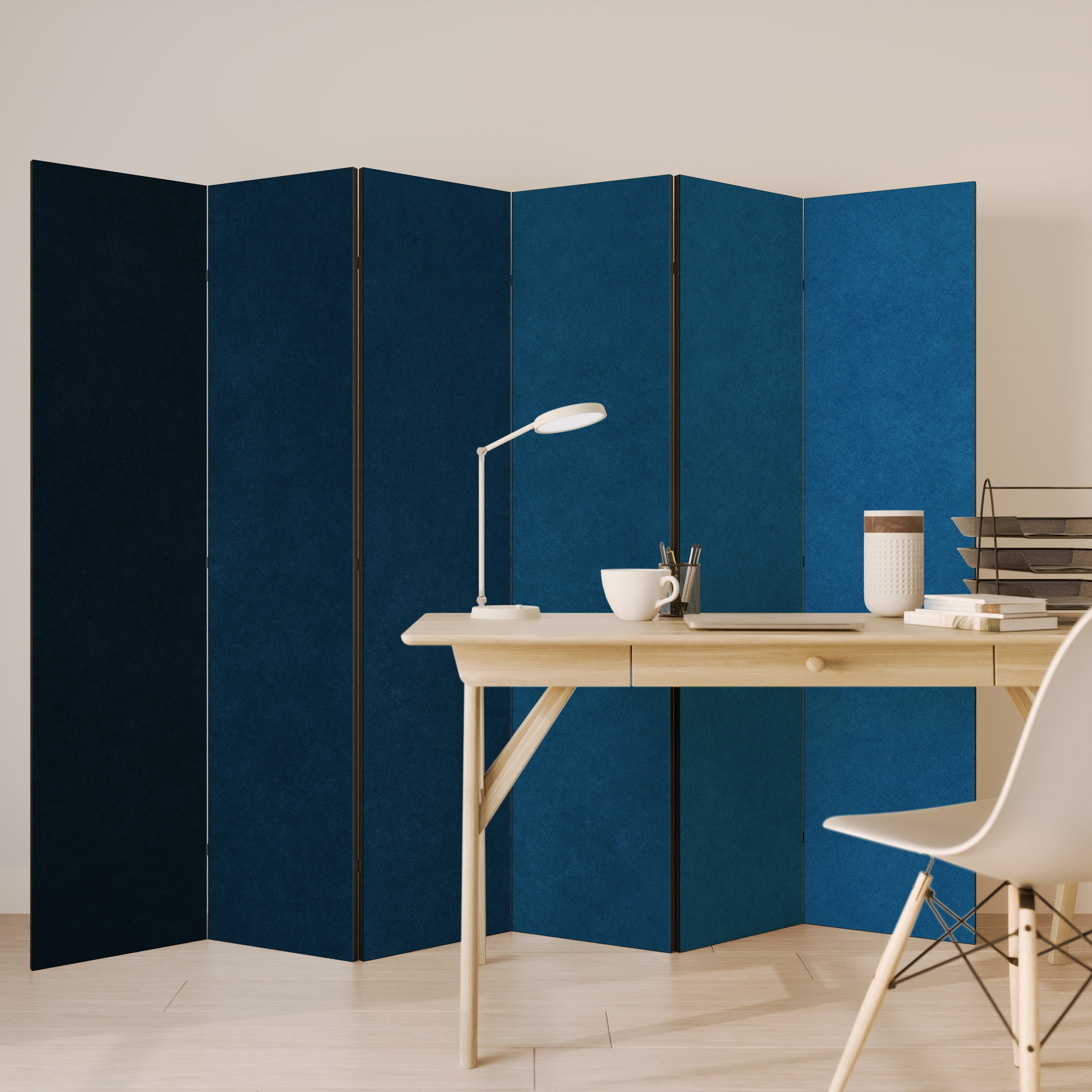 SHAKE IT BLUE Dekorativer 6-teiliger Raumteiler
