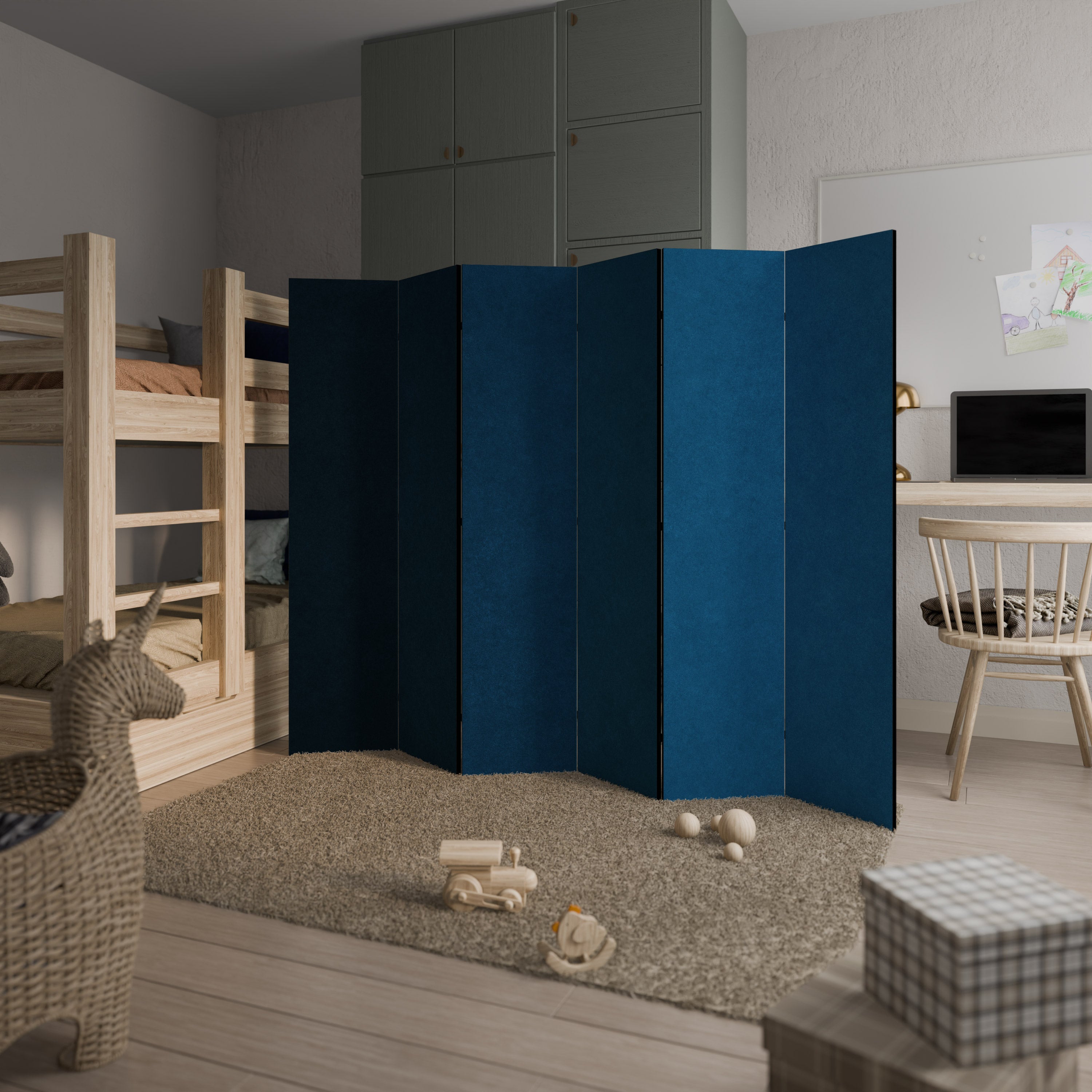 SHAKE IT BLUE Dekorativer 6-teiliger Raumteiler