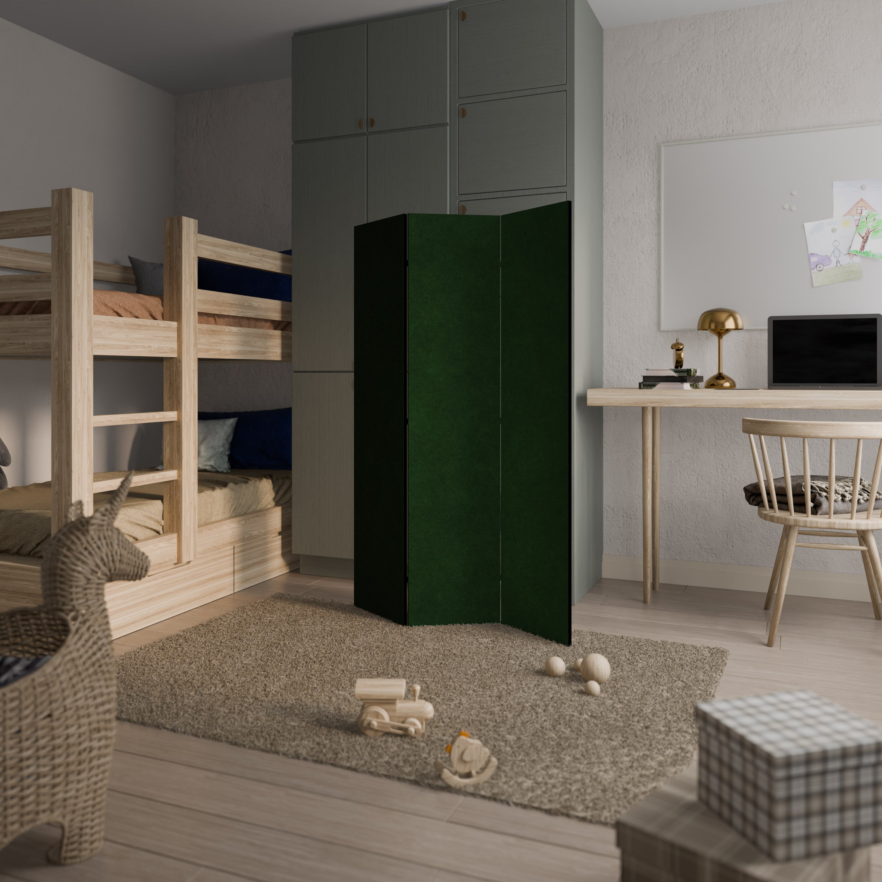 GREEN YOURSELF Dekorativer 3-teiliger Raumteiler