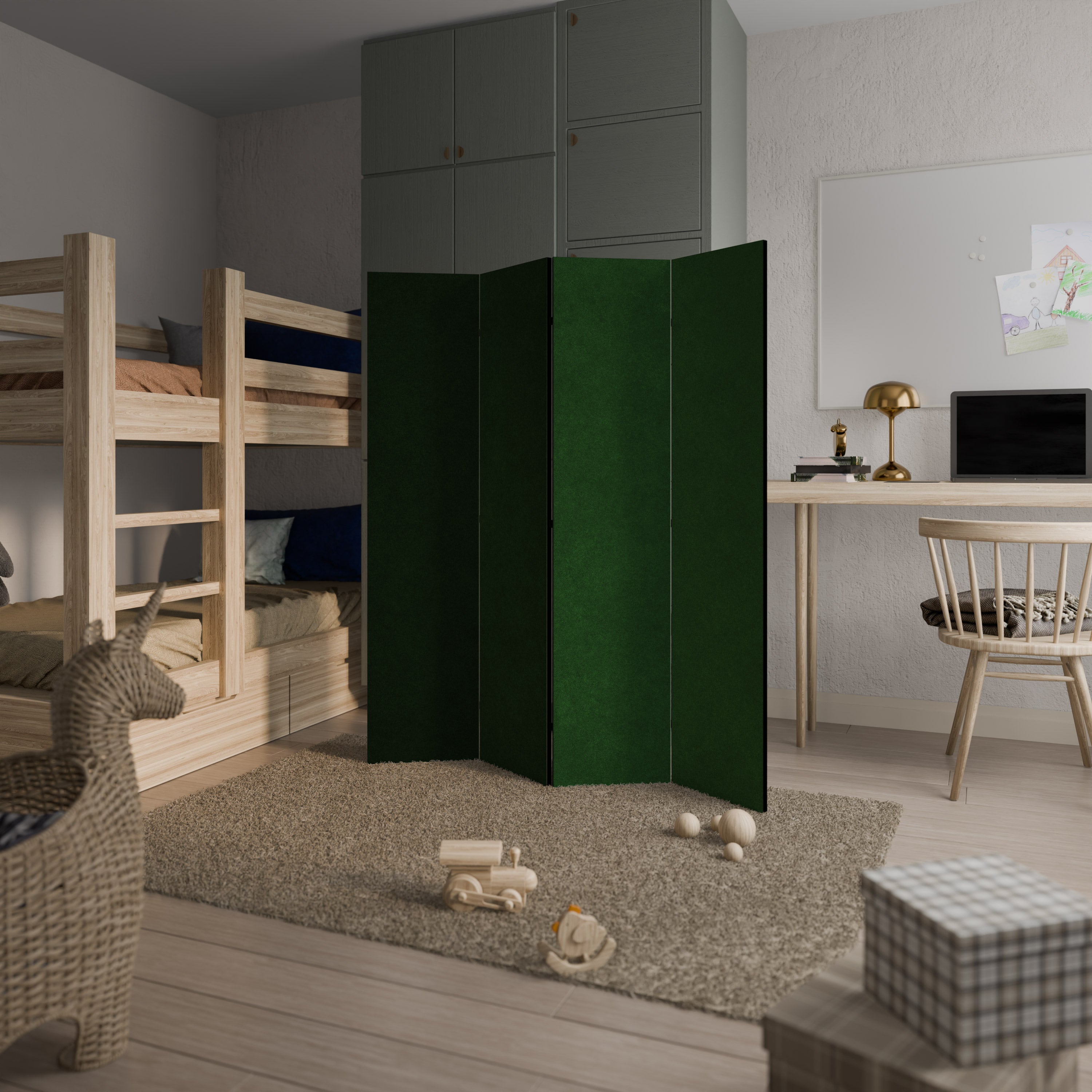 GREEN YOURSELF Dekorativer 4-teiliger Raumteiler