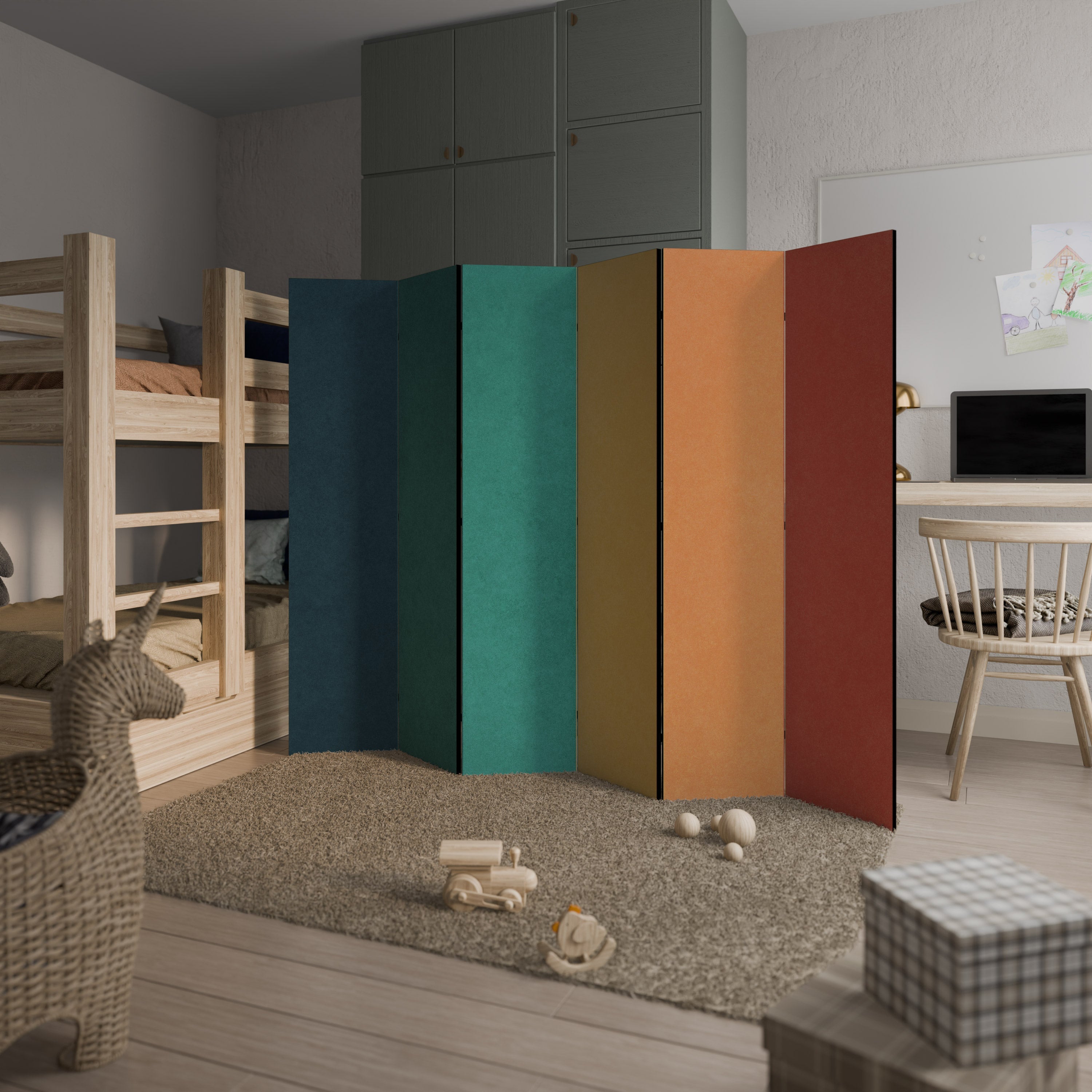 VIVA LA COLOR Dekorativer 6-teiliger Raumteiler
