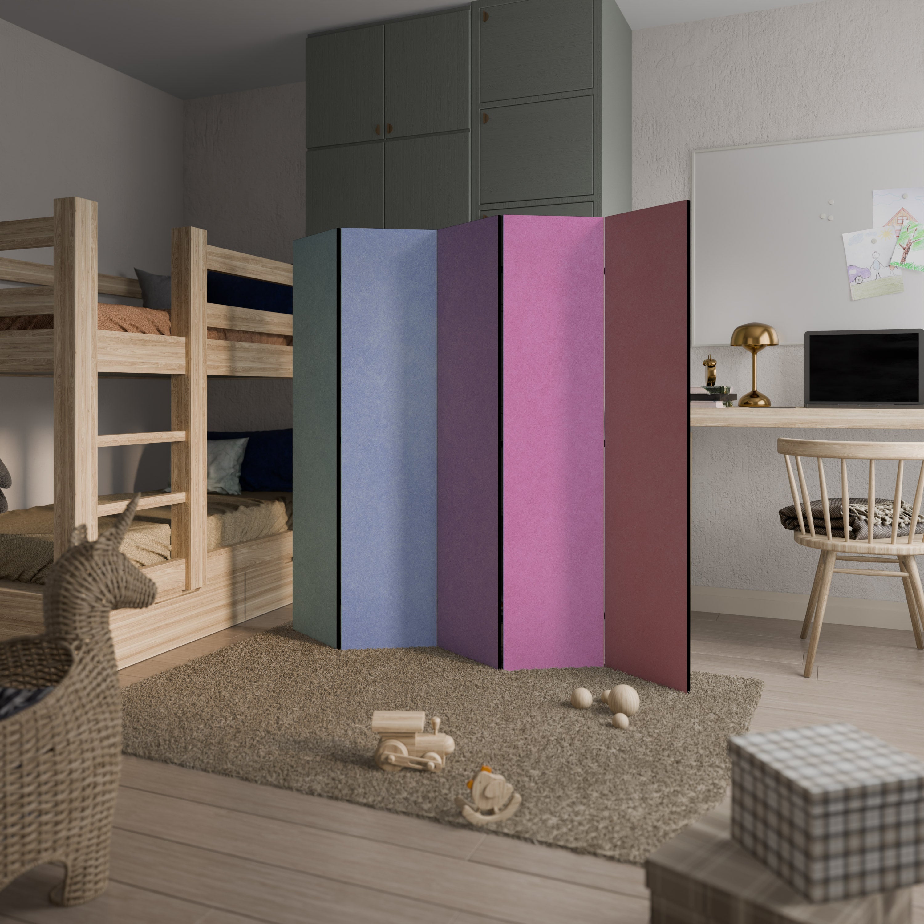 MY HEART WILL COLOR ON 5-teiliger Paravent